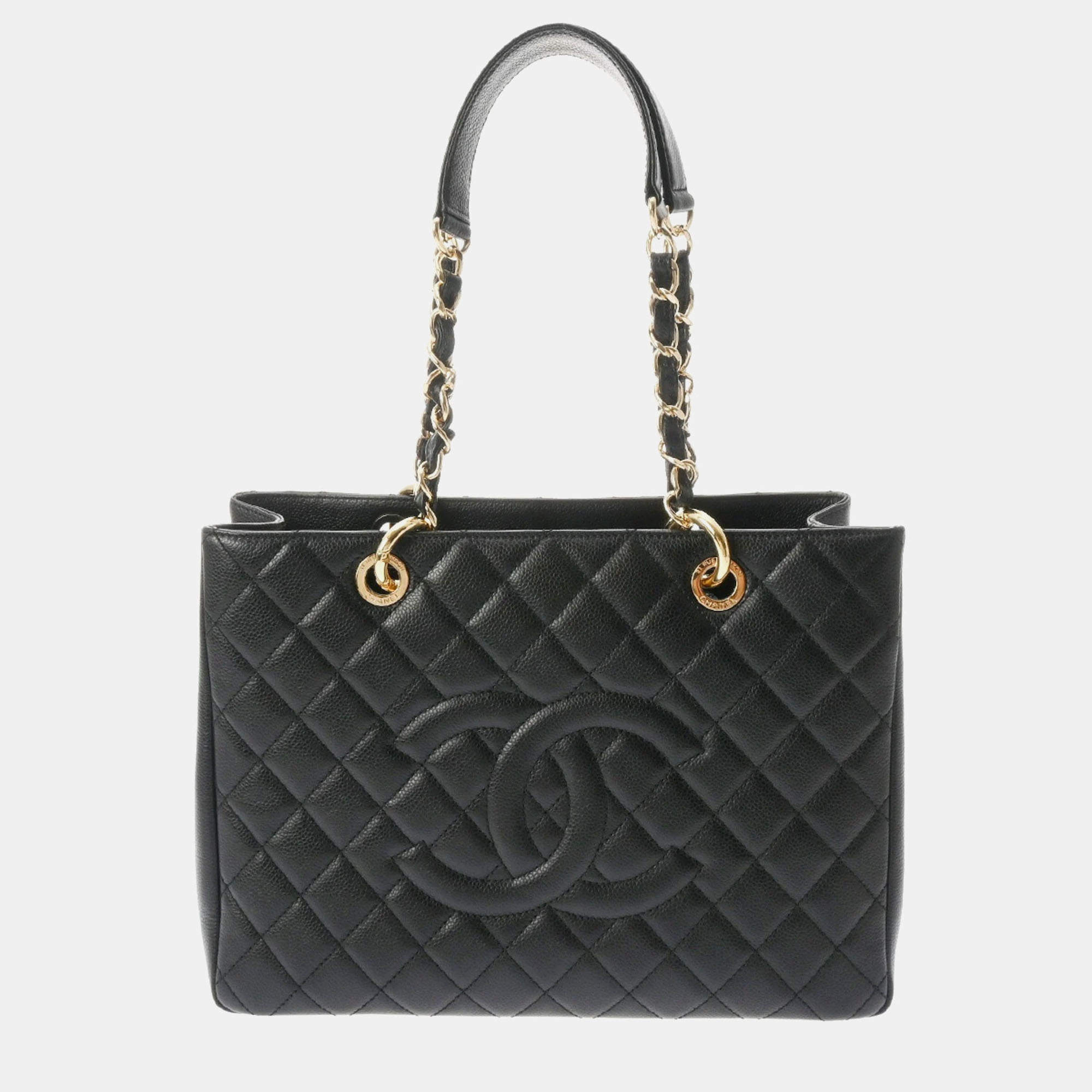 Chanel Black Caviar Skin Matelasse GST Grand Tote Bag