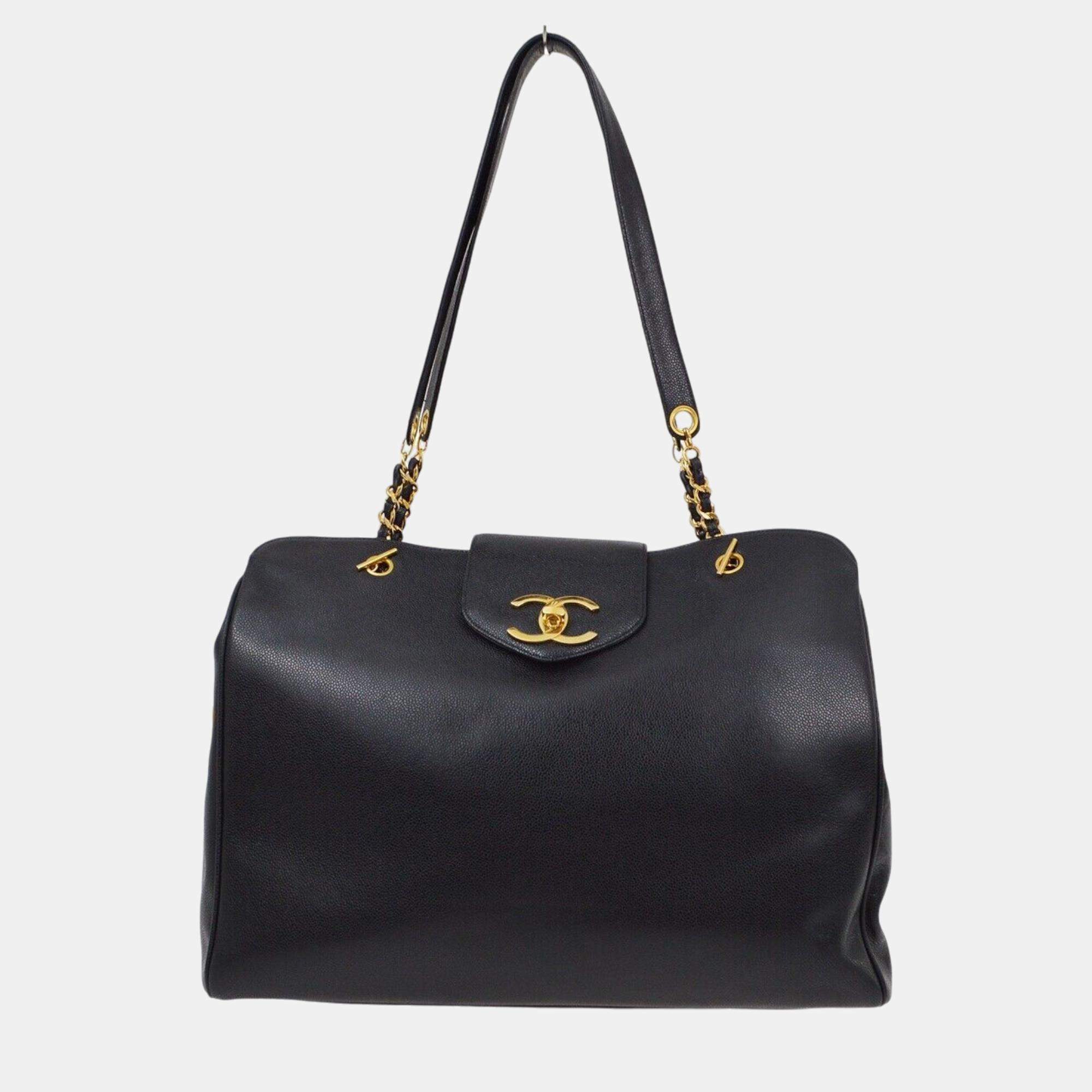 Pre Owned Chanel Black Calfskin Supermodel Shoulder Bag