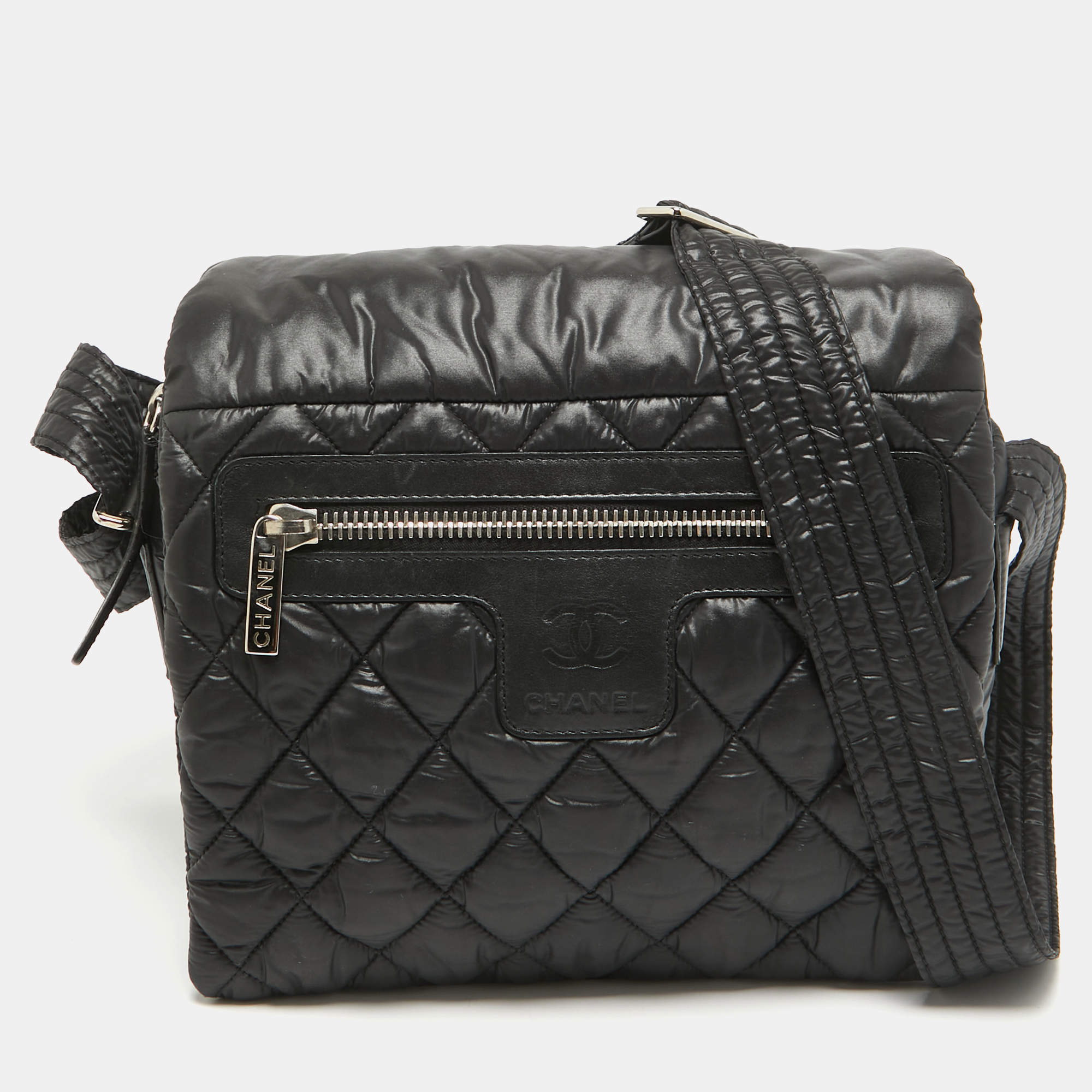 Chanel Black Quilted Nylon Small Coco Cocoon Messenger Bag