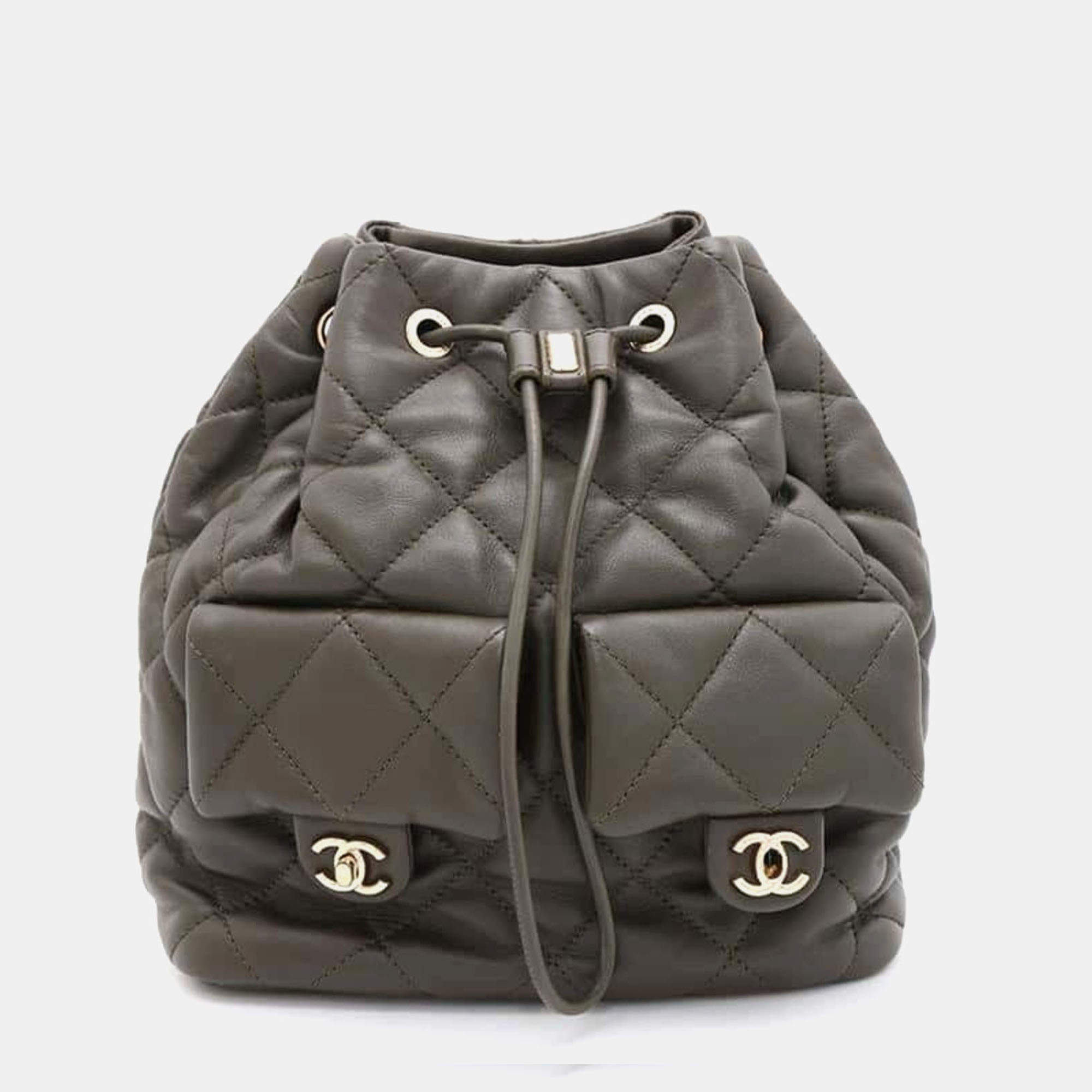 Chanel Lambskin Matelasse Coco Mark Backpack