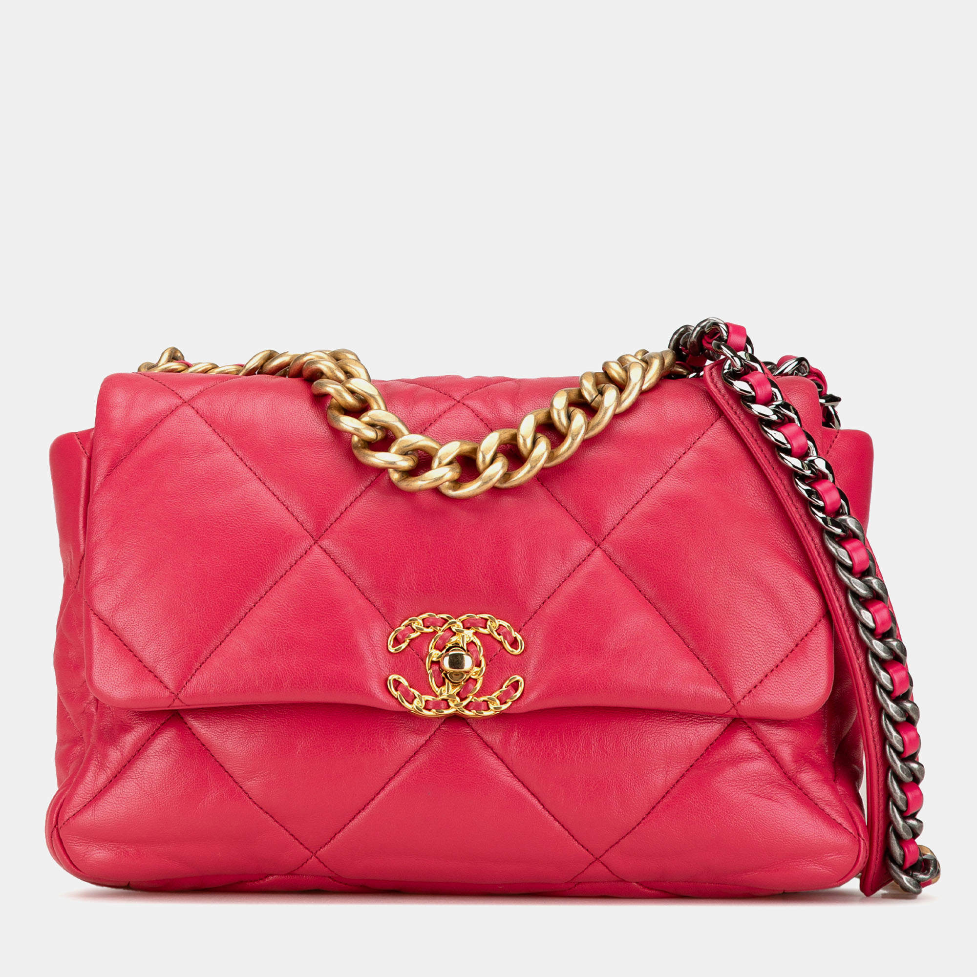 Chanel Pink Large Lambskin 19 Flap