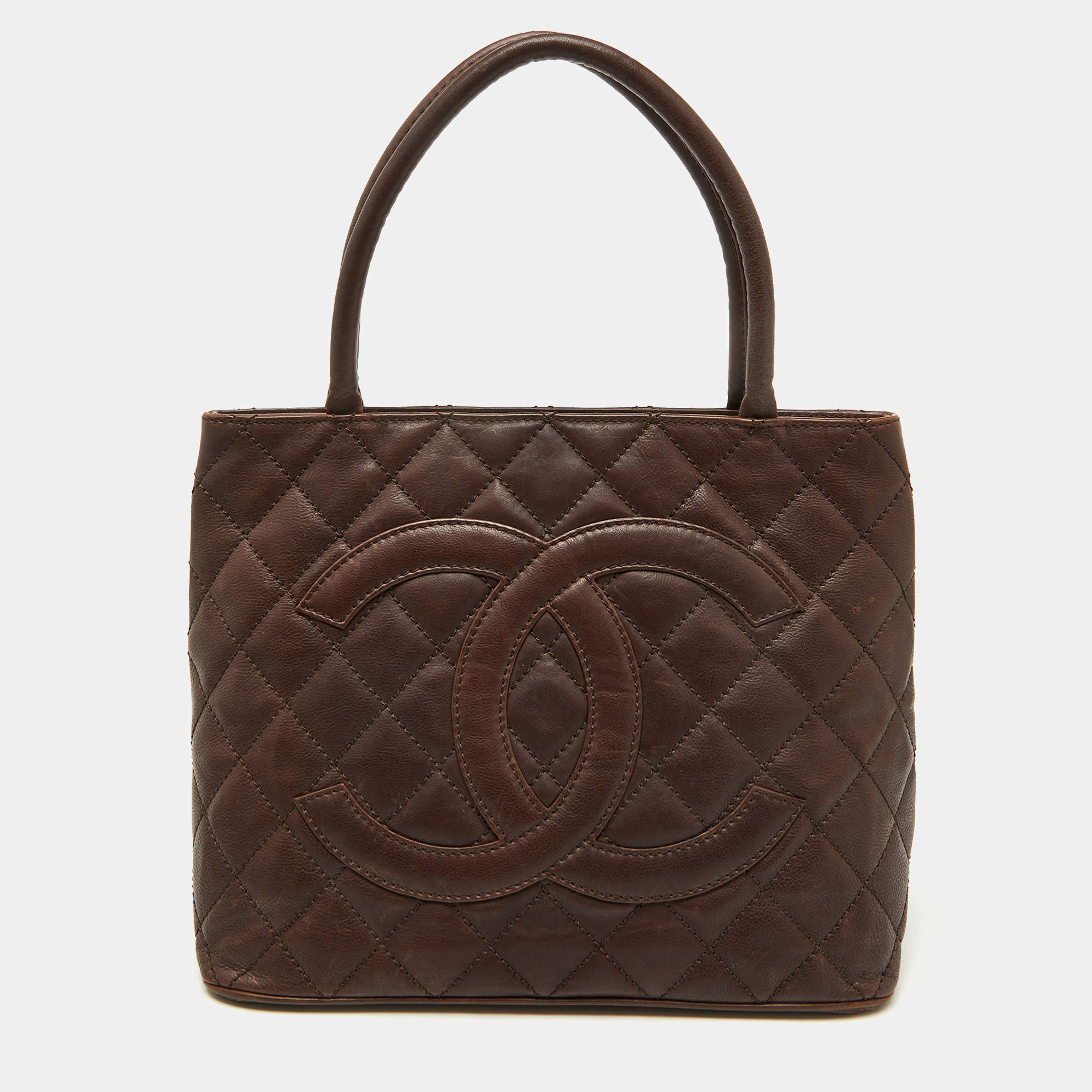 Chanel Dark Brown Quilted Leather CC Medallion Bag
