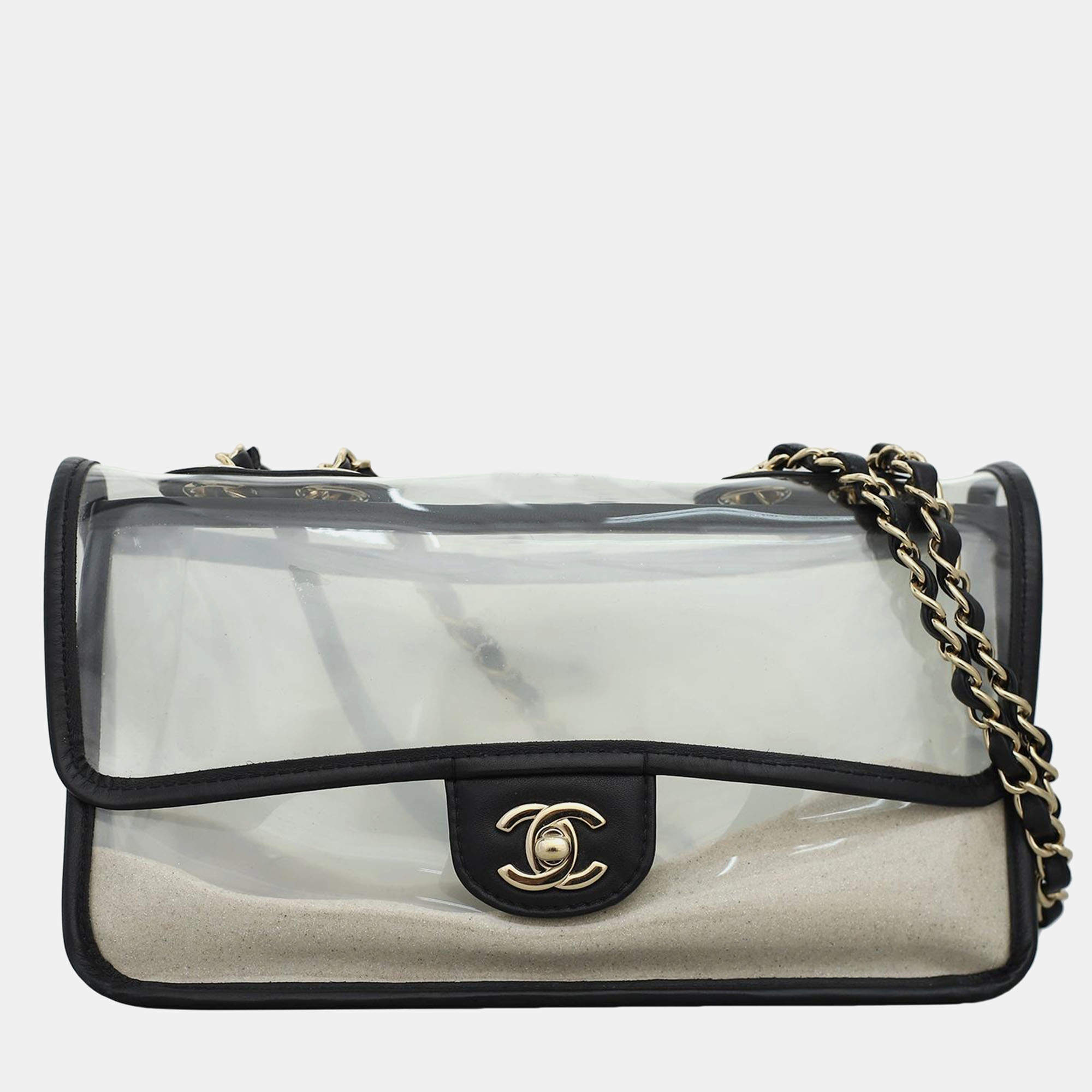 Pre Owned Chanel Timeless Medium PVC "Sand By The Sea" bag