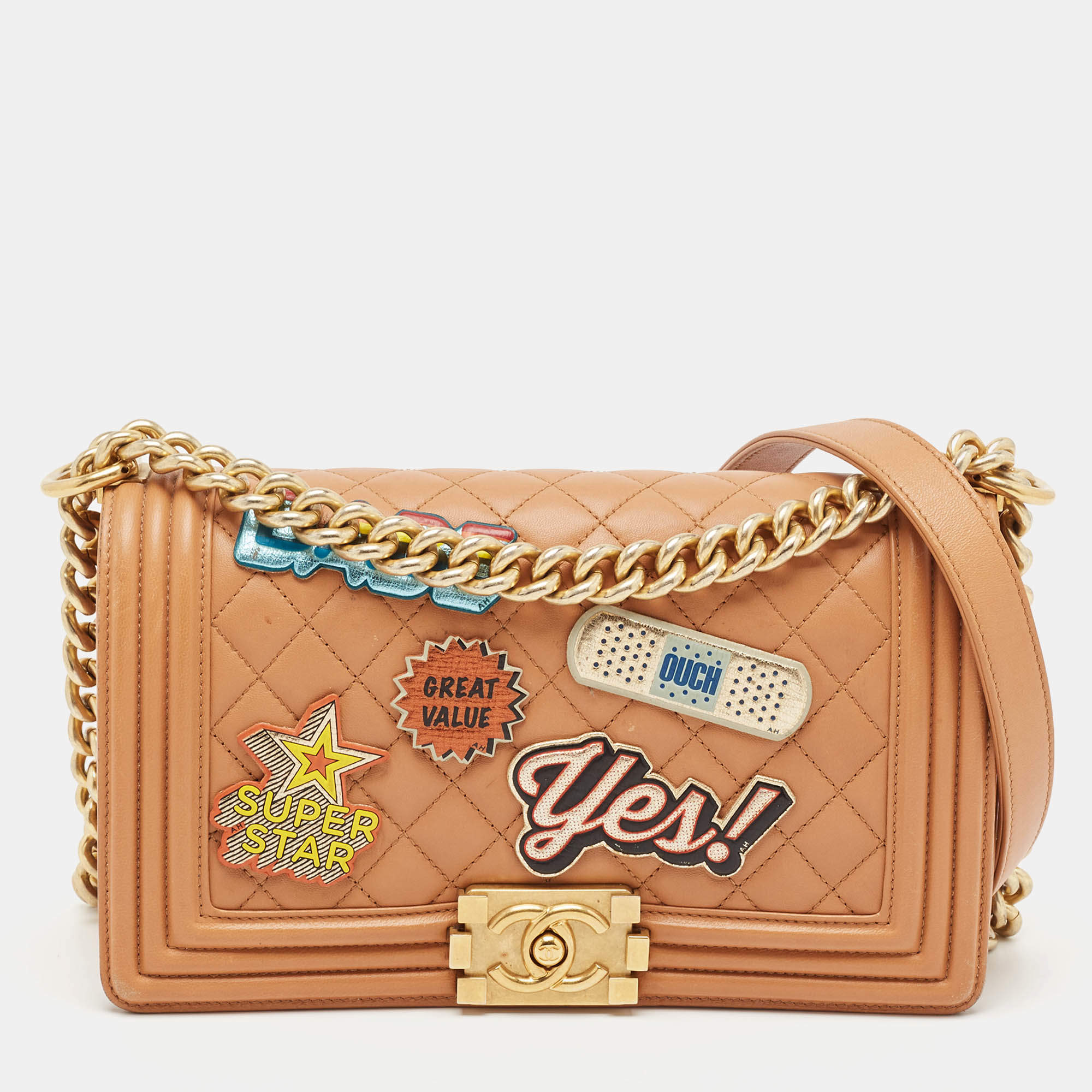 Chanel Brown Quilted Leather Medium Boy Flap Bag