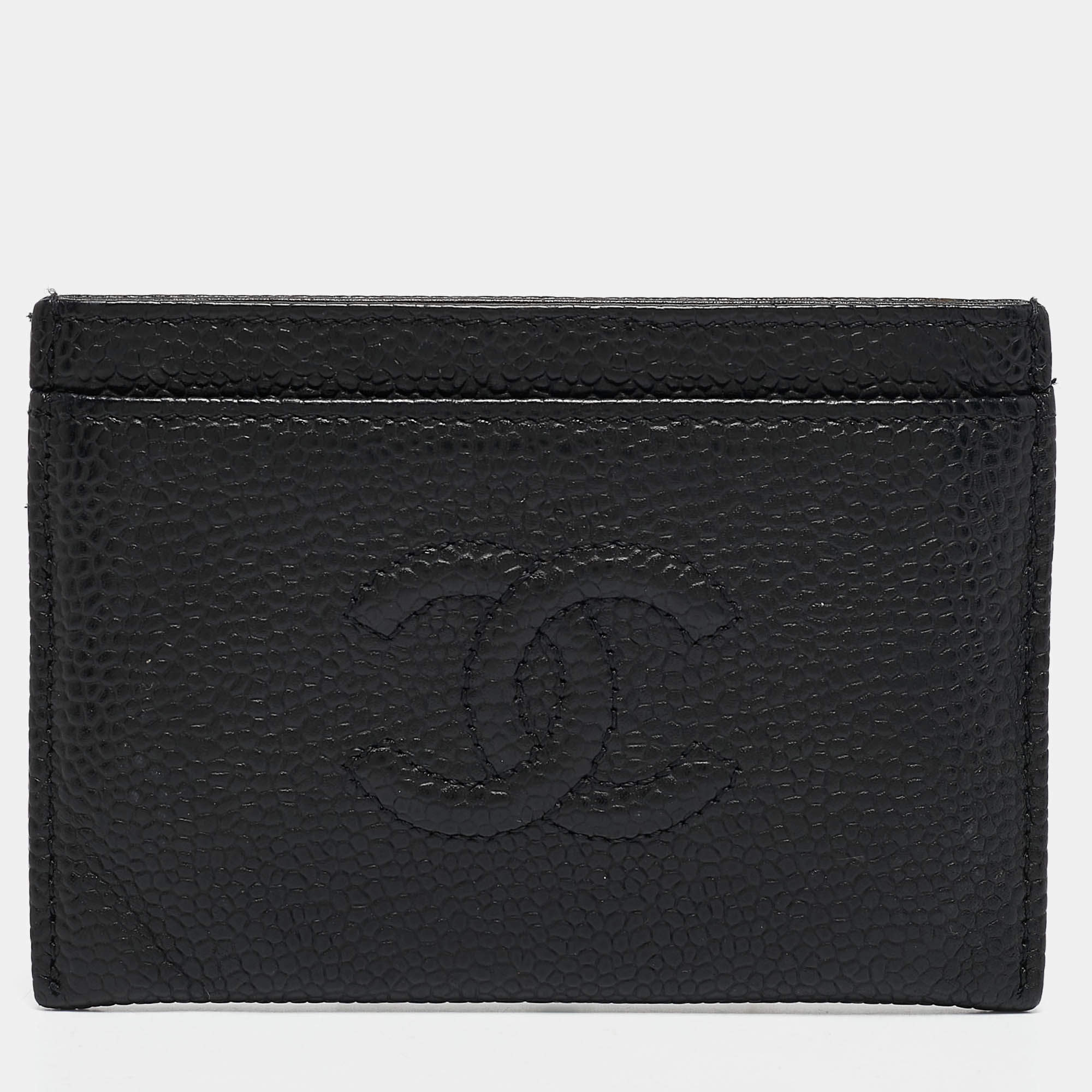 Chanel Black Caviar Leather CC Timeless Card Holder