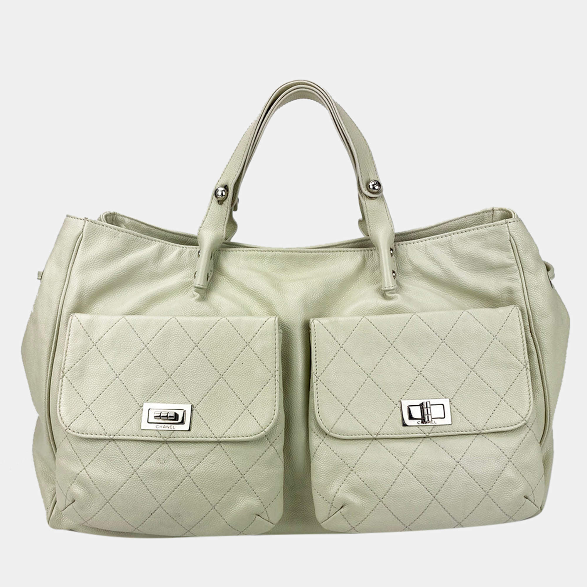 Chanel White Pocket In The City Tote