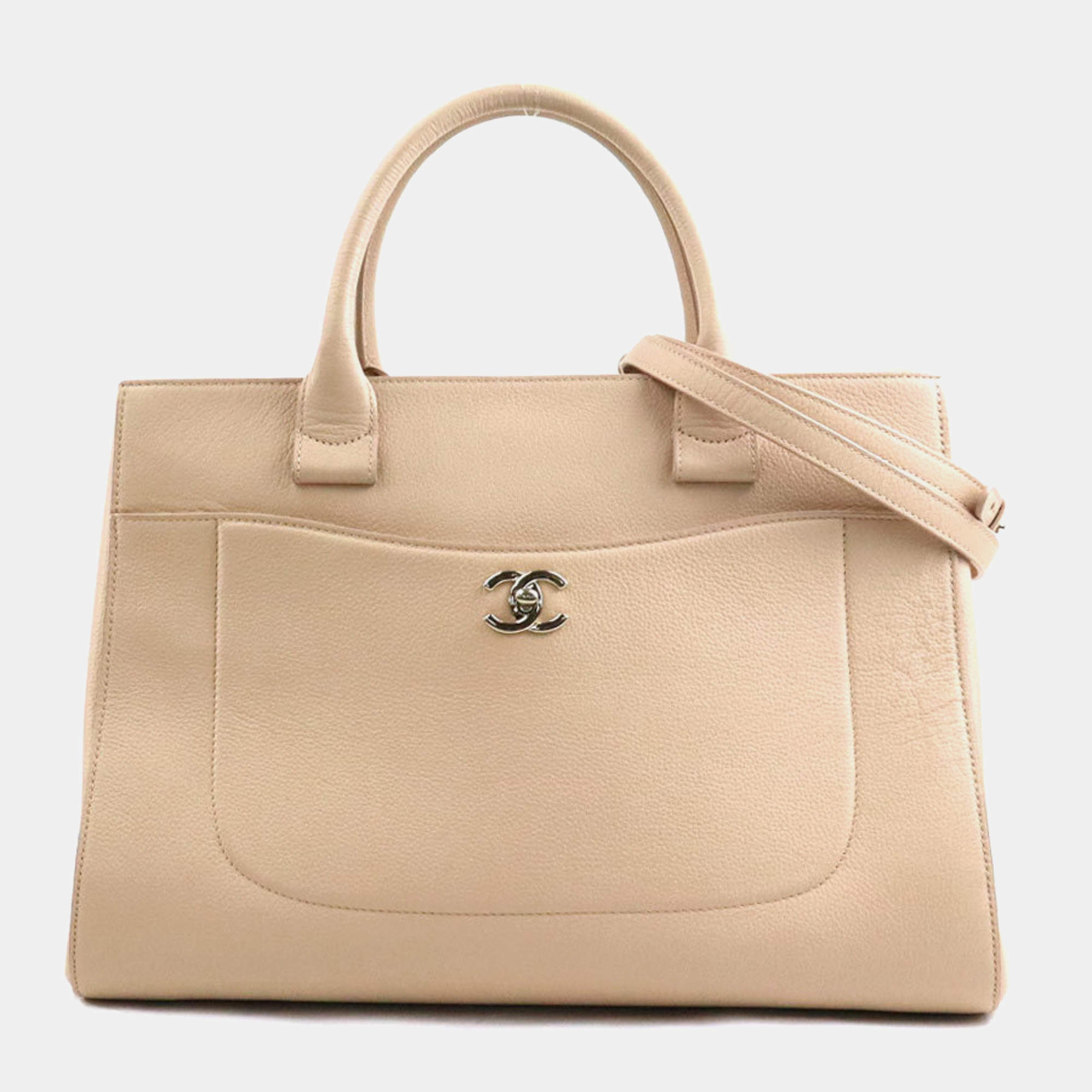Chanel Beige Leather Neo Executive Tote Bag