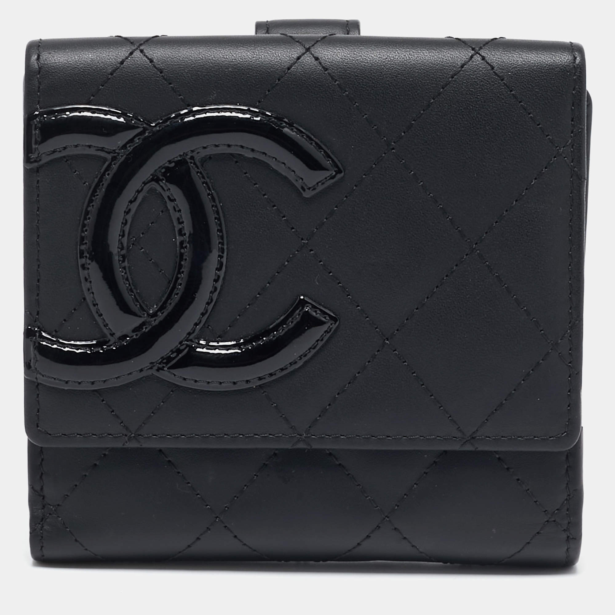 Chanel Black Quilted Leather Cambon Flap Wallet