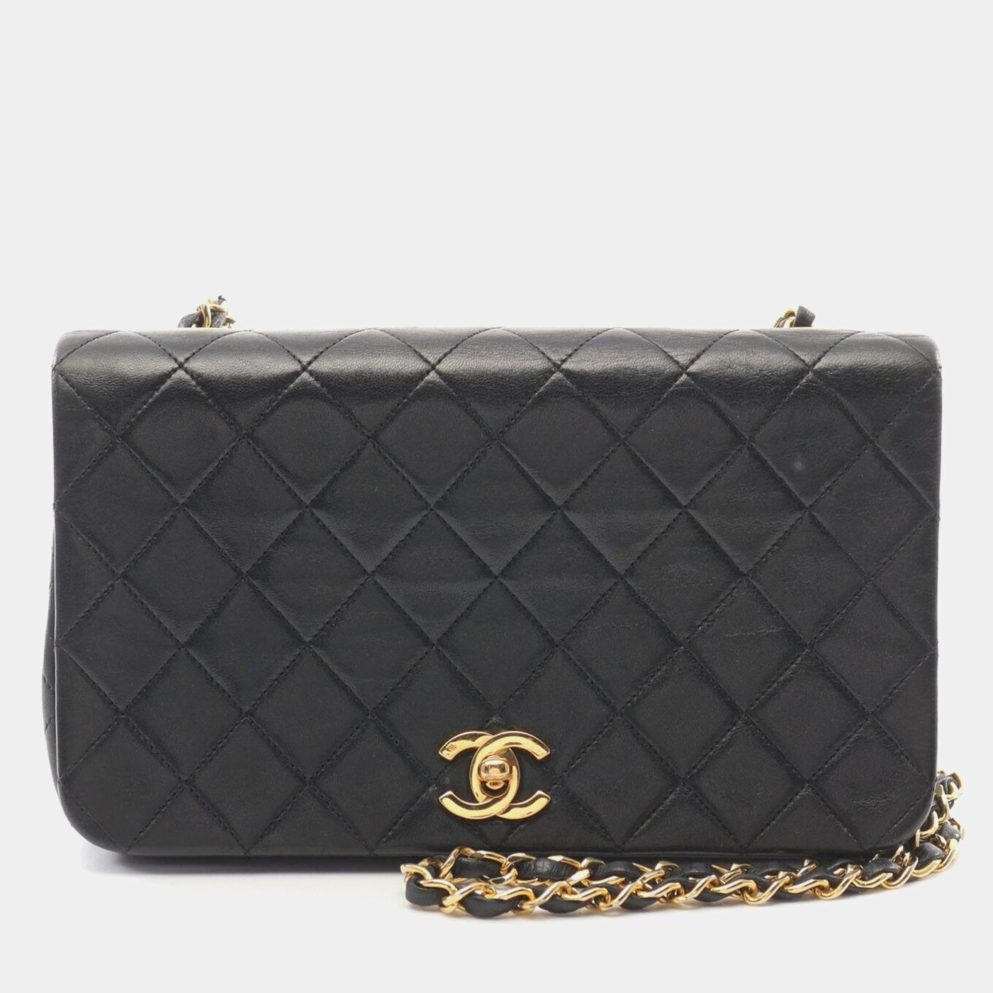 Chanel Quilted Lambskin Medium Vintage Full Flap  Bag