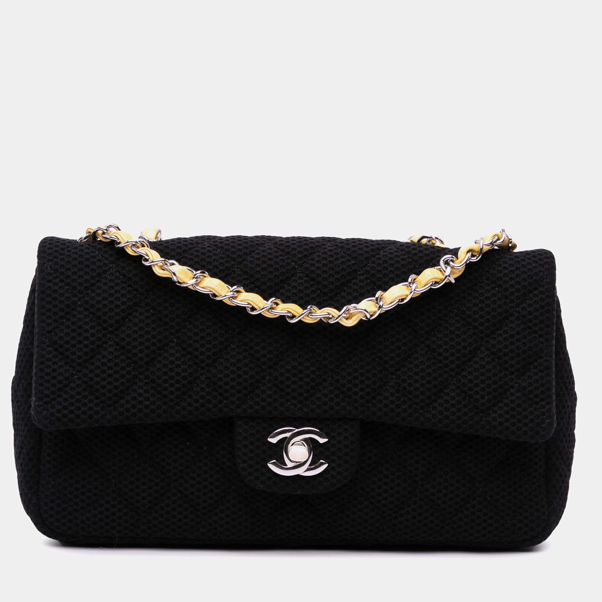 Pre Owned Chanel Black Medium Classic Mesh Single Flap Bag