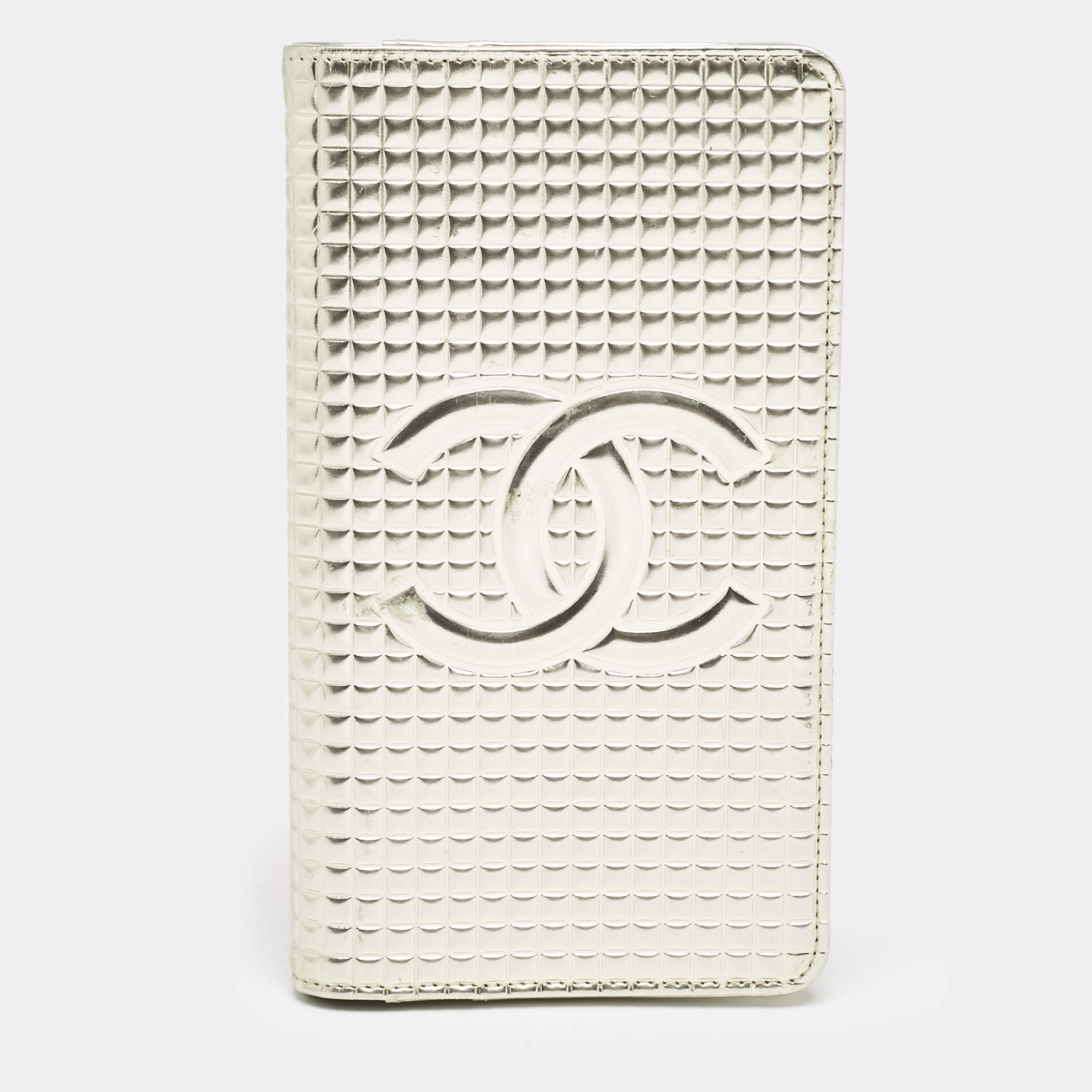 Chanel Gold Choco Bar Quilted Leather Address Book Wallet