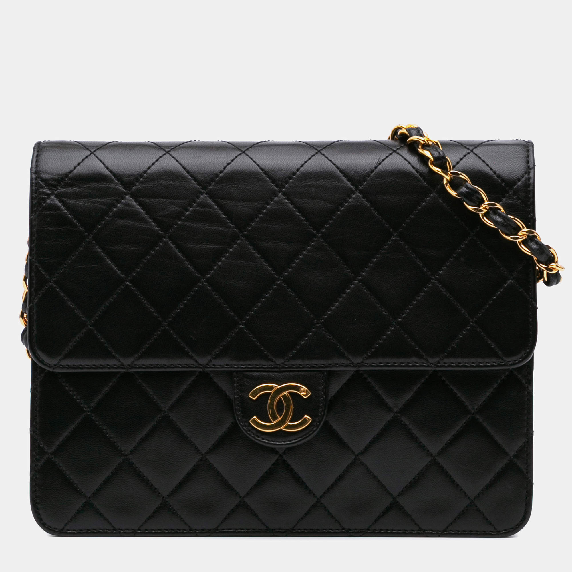 Chanel Black Quilted Lambskin Single Flap Bag