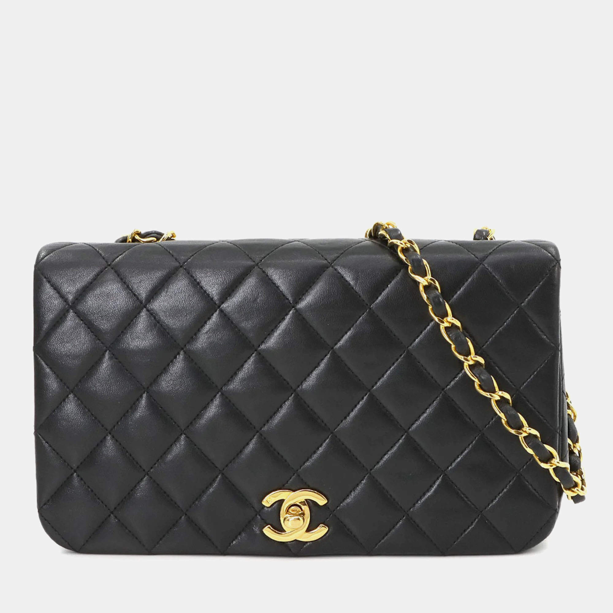 Chanel Black Leather Chain Shoulder Bag