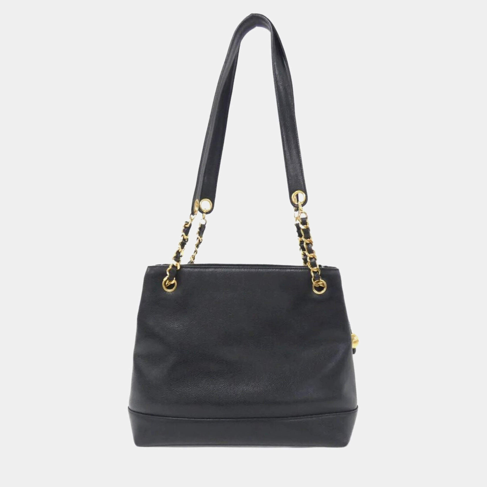 Pre Owned Chanel Black Caviar Leather Timeless Shoulder Bag