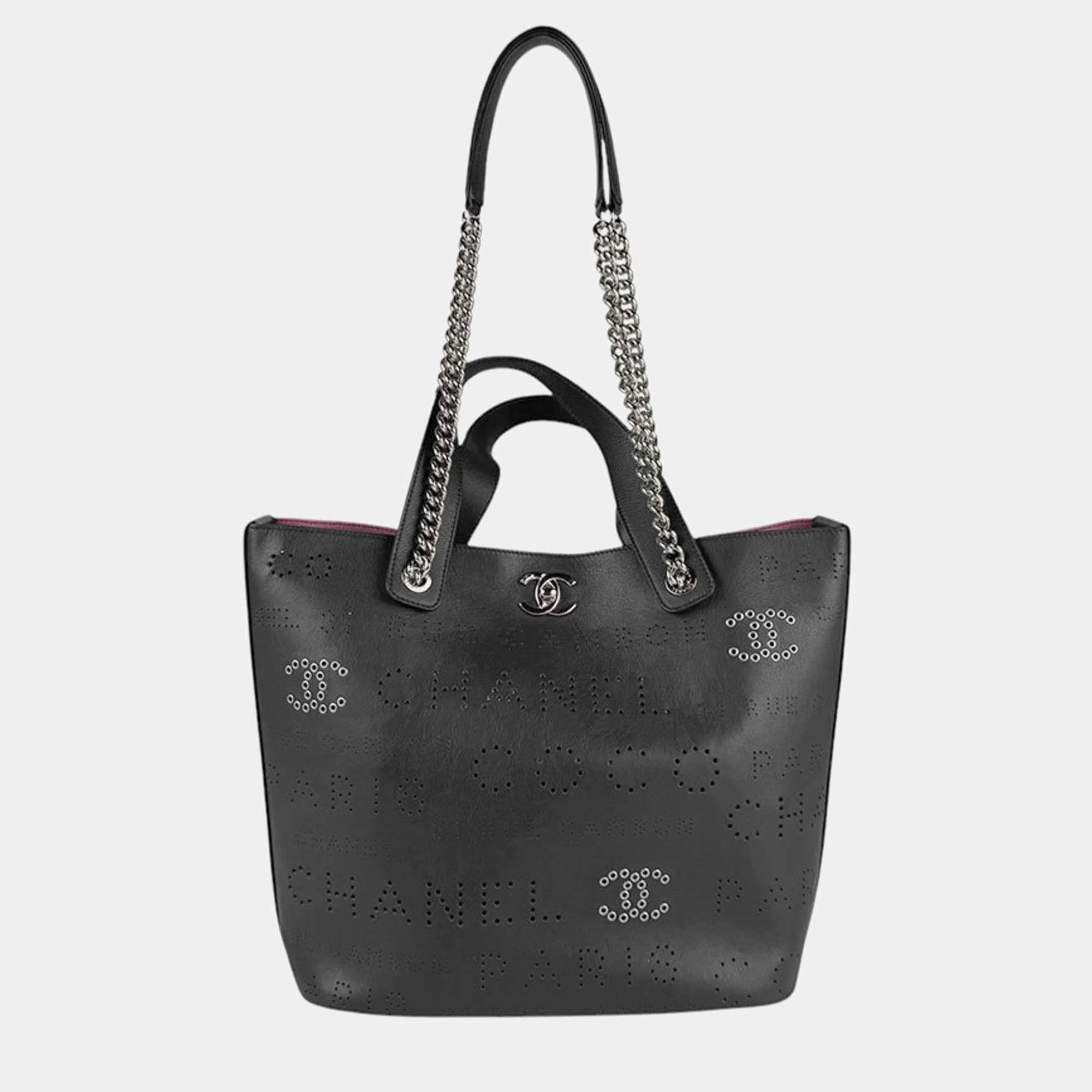 Chanel Navy Leather Shoulder Bag 