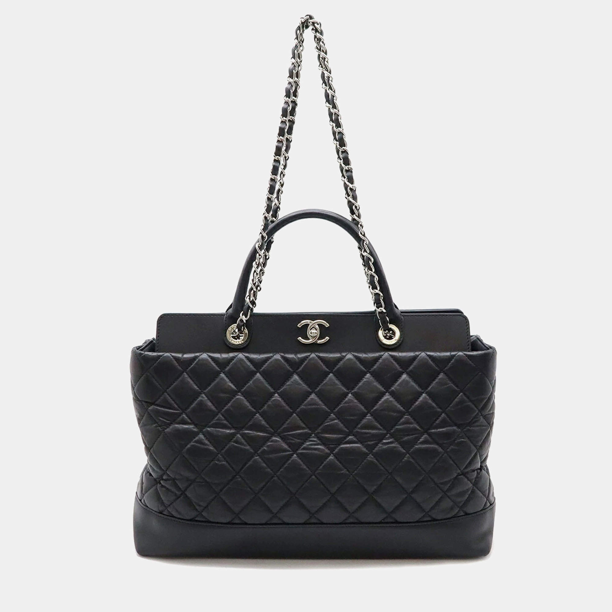 Pre Owned Chanel Black Leather Portobello Tote Bag
