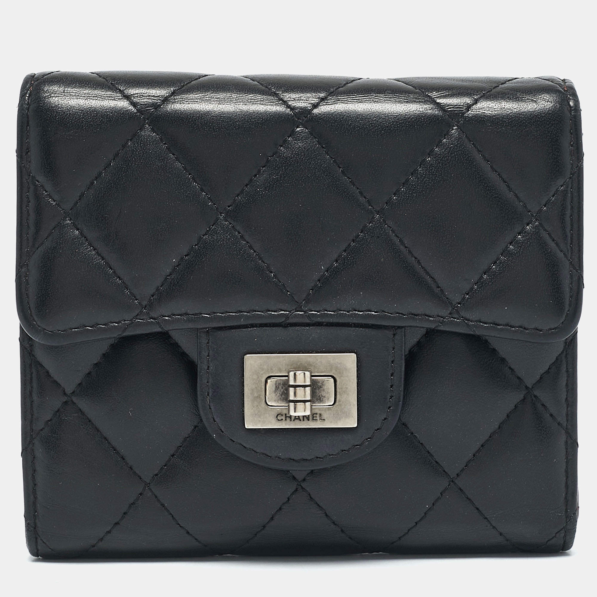 Chanel Black Quilted Leather Reissue Compact Wallet