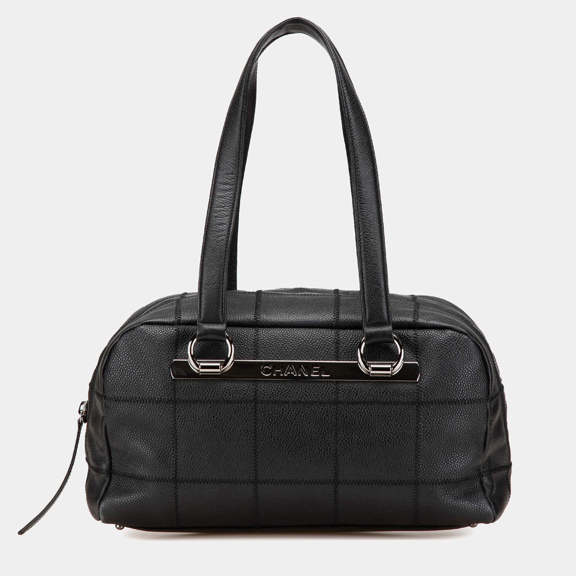 Chanel Black Choco Bar Caviar Shoulder Bag