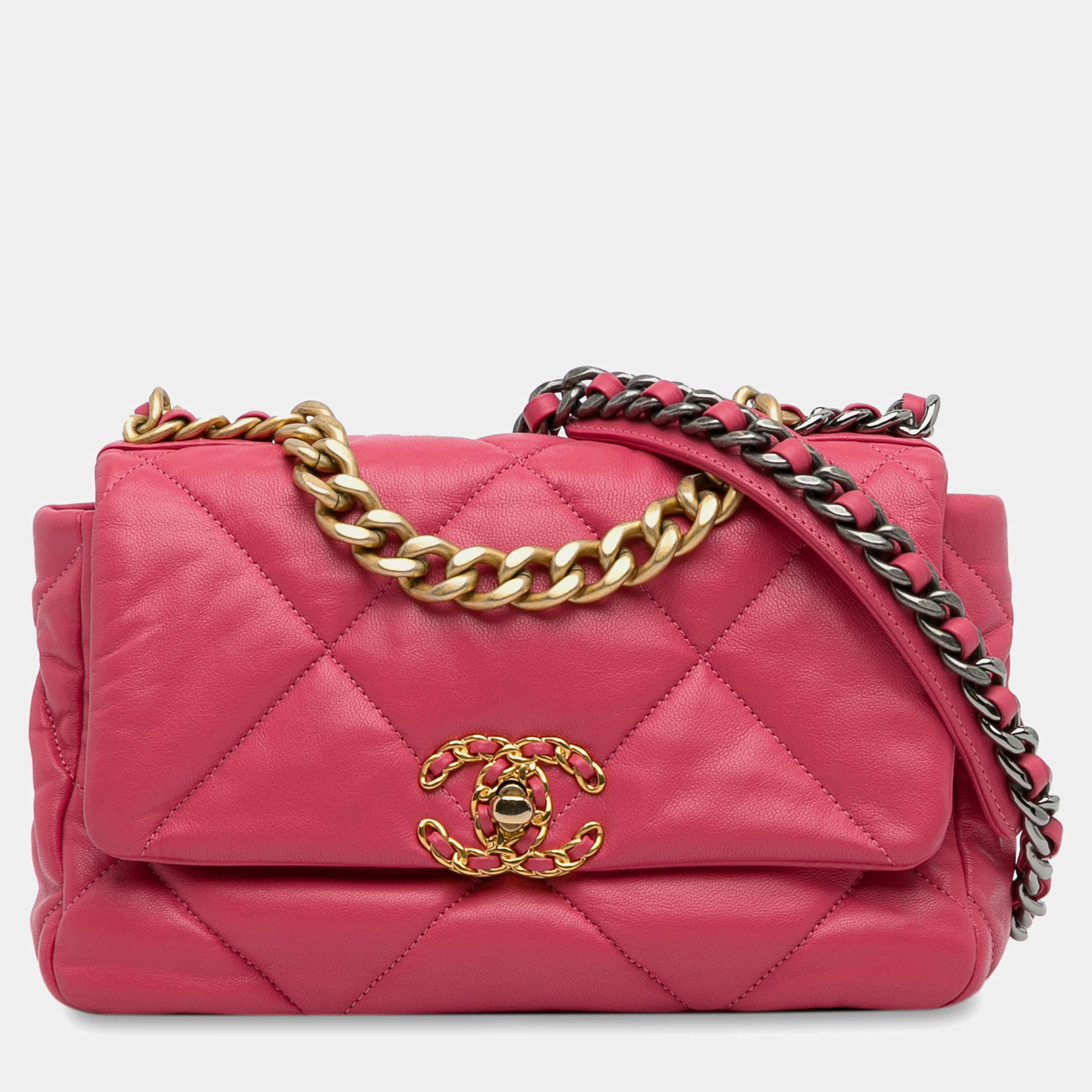 Chanel Pink Medium Lambskin 19 Flap
