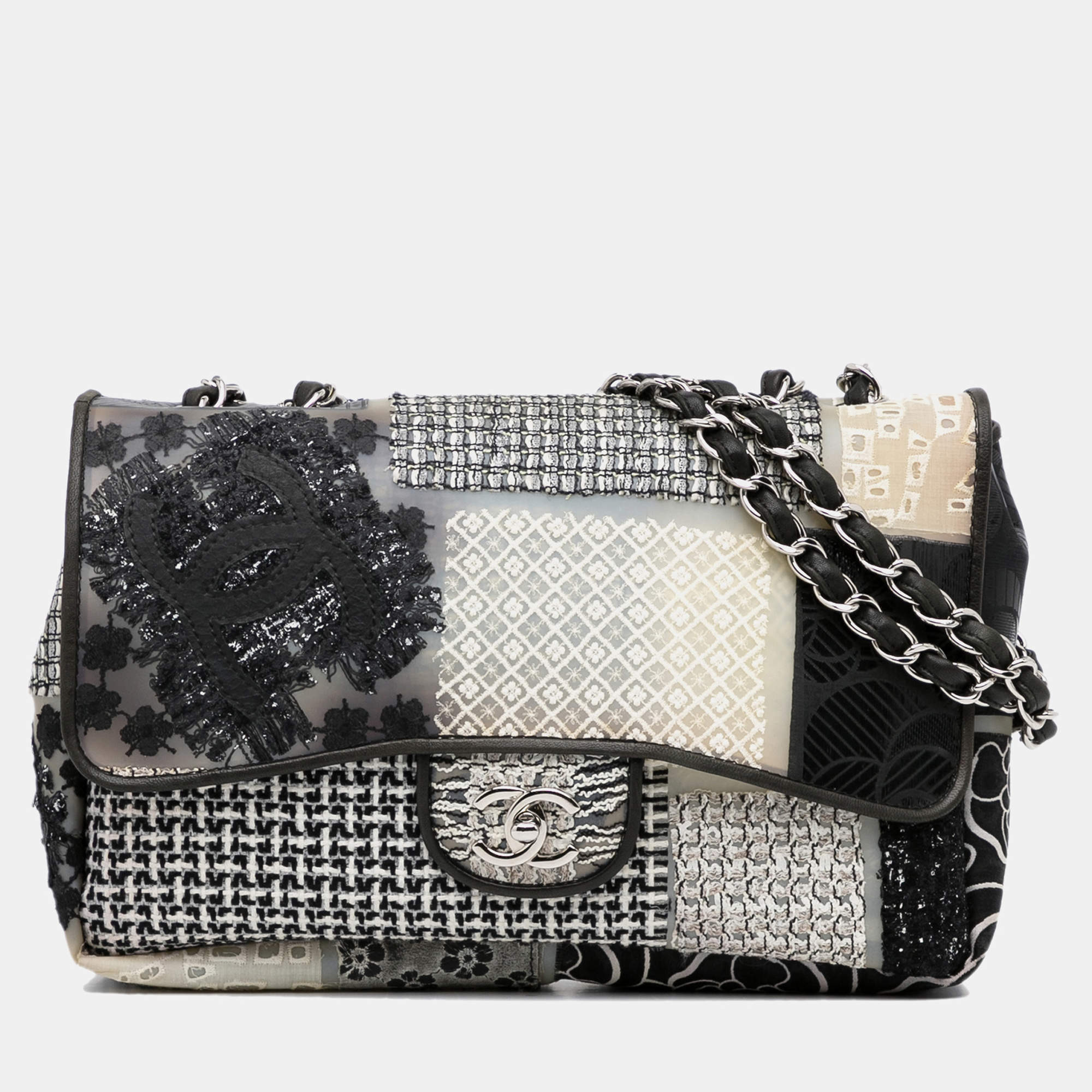 Chanel Black Jumbo CC Patchwork Classic Flap