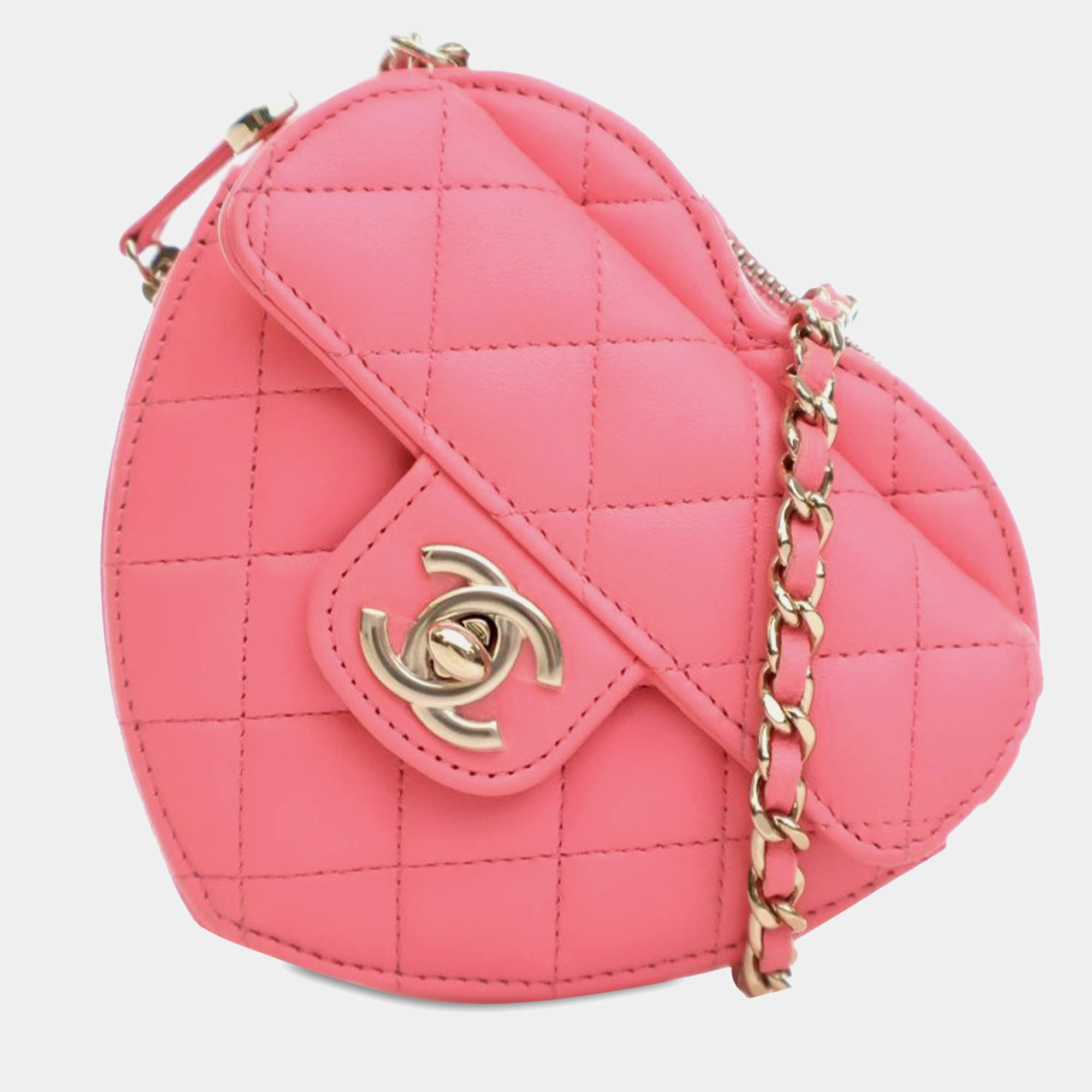 Chanel Pink Mini Lambskin CC in Love Heart  Bag