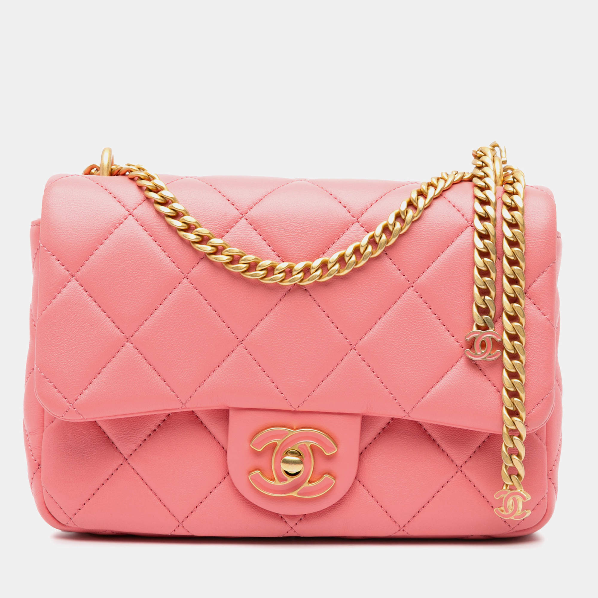 Chanel Pink Small Lambskin Pending CC Flap