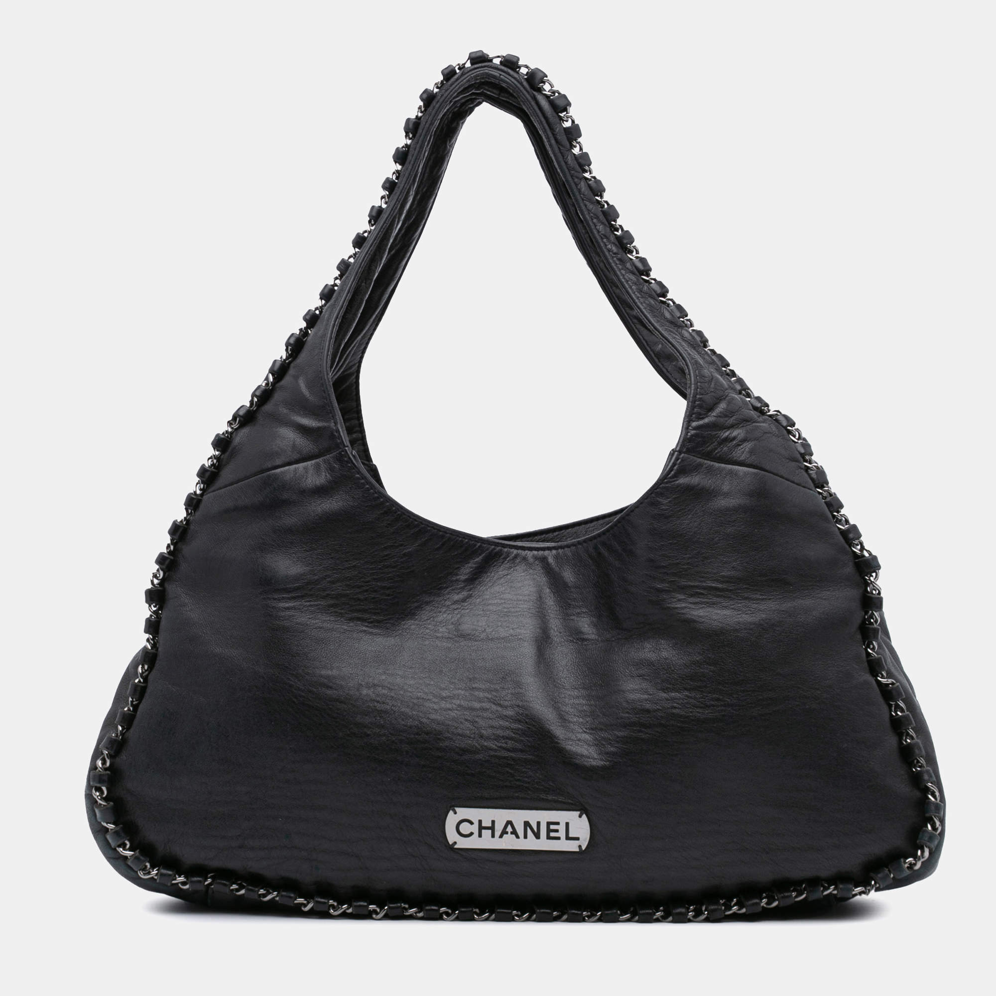 Chanel Black Calfskin Chain Around Hobo