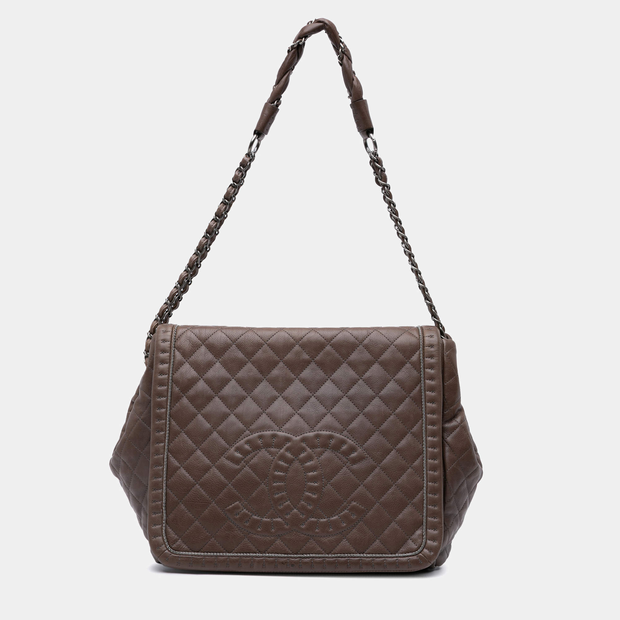 Chanel Brown Large Quilted Calfskin Istanbul Accordion Flap