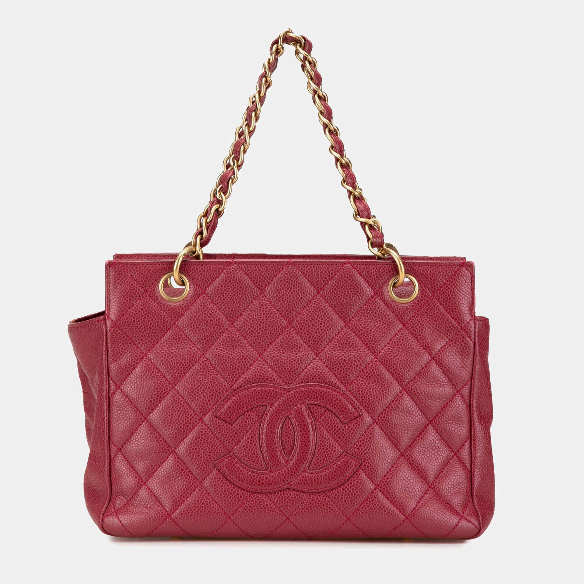 Chanel Red Caviar Grand Shopping Tote Bag