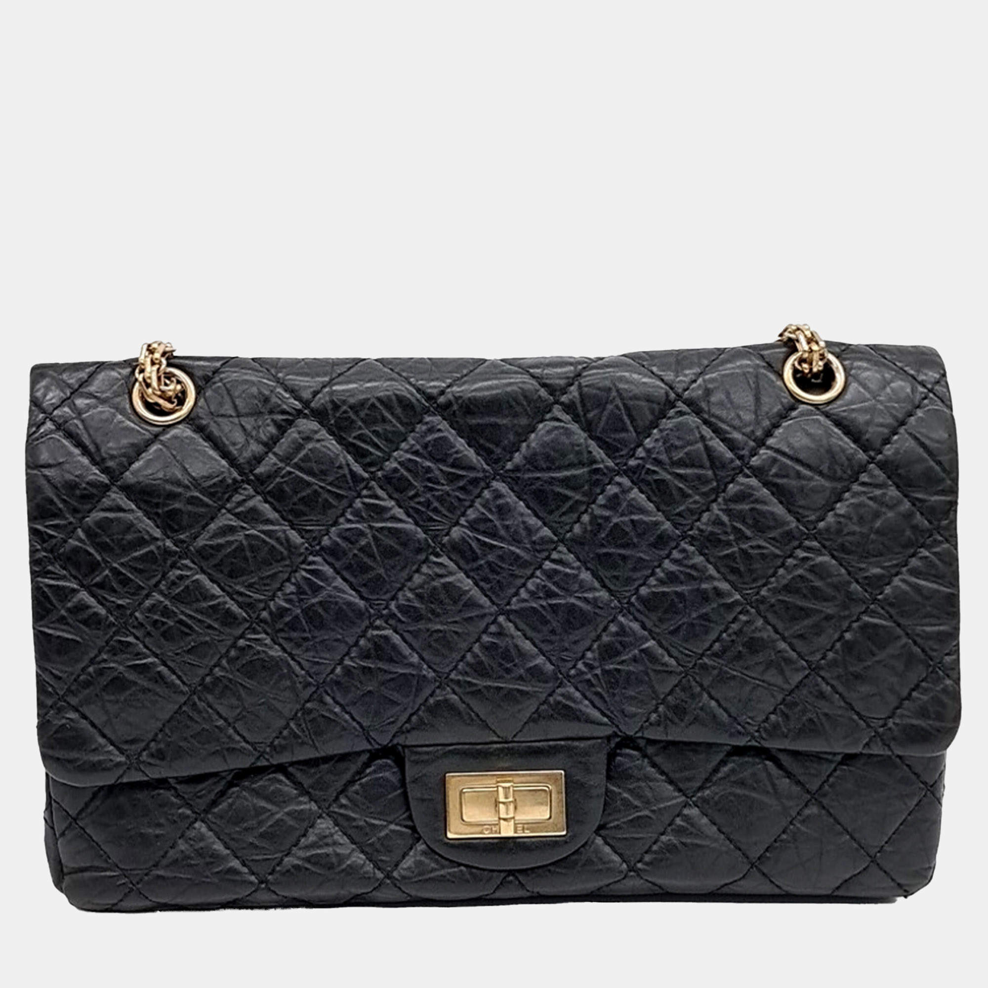 Chanel Black Leather Vintage 2.55 Bag bag
