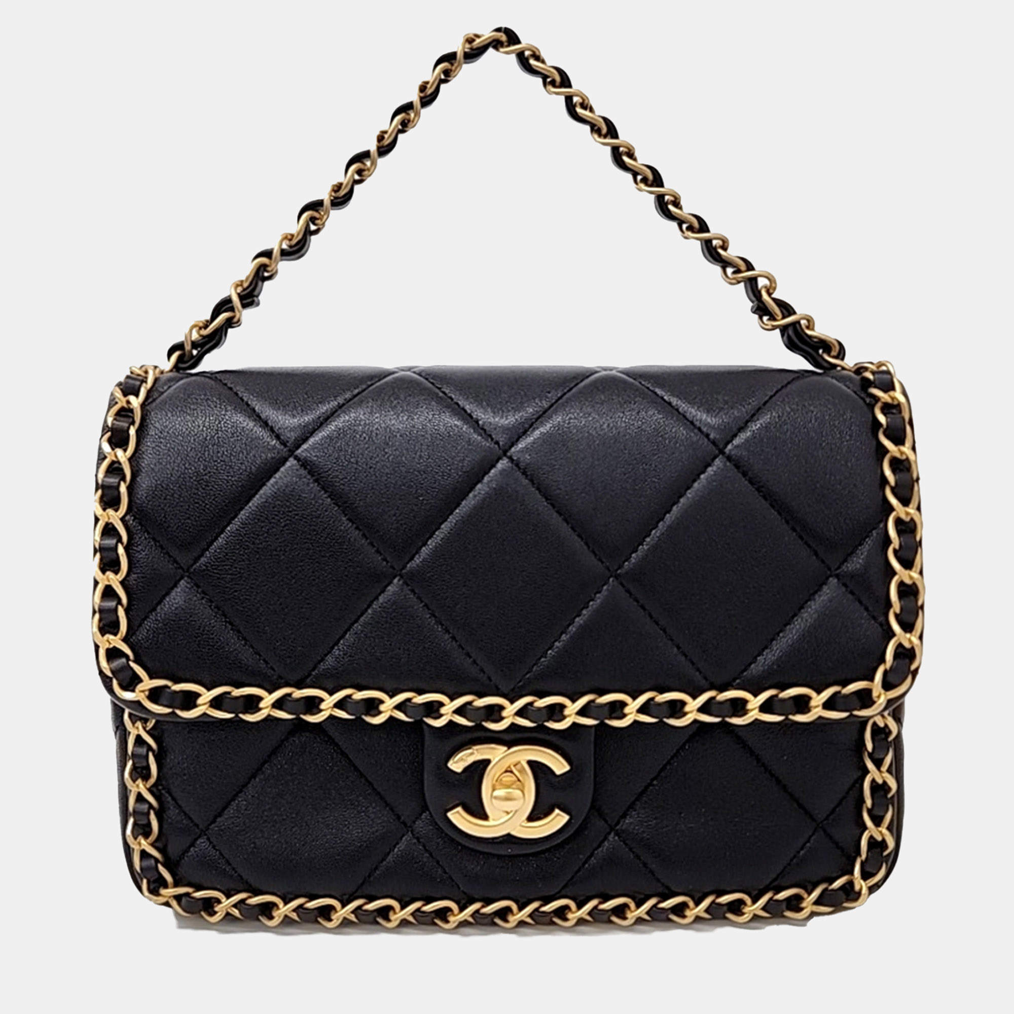 Chanel Black Leather chain crossbody bag