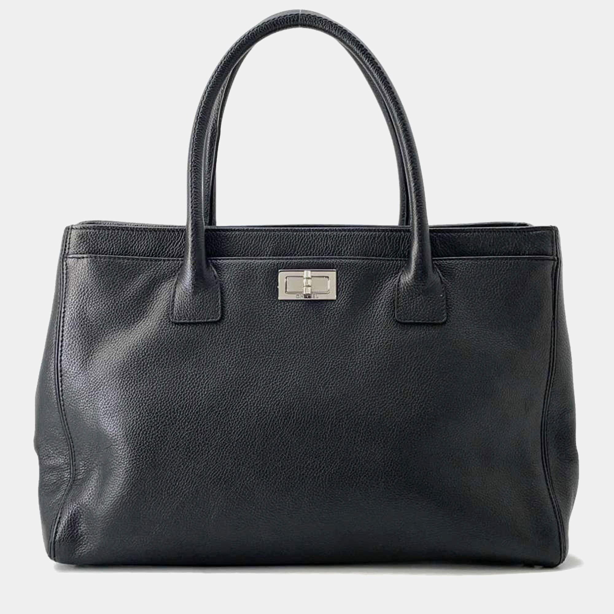 Chanel Black Leather 2.55 Executive Tote Bag