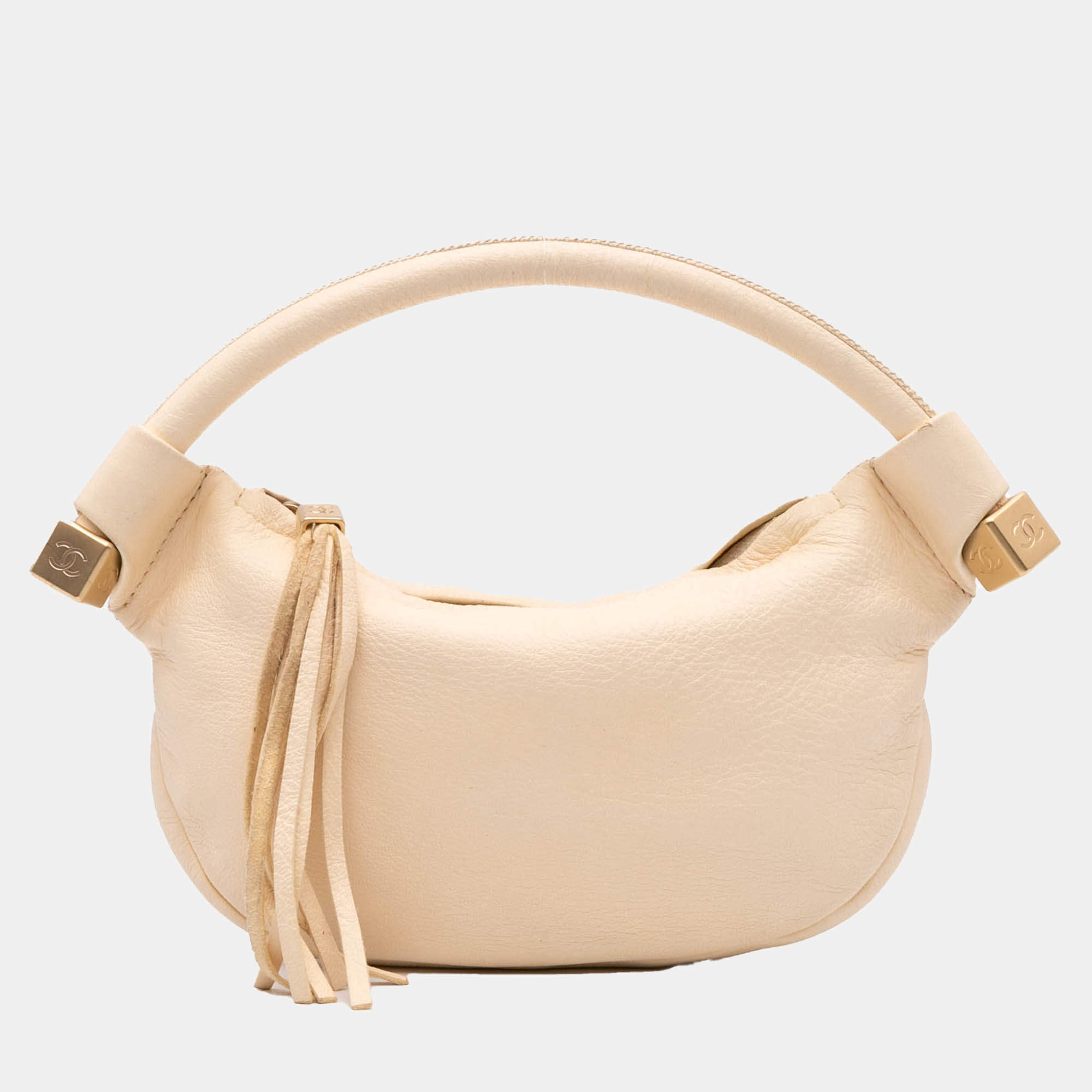 Chanel Beige/Brown CC Calfskin Tassel Hobo