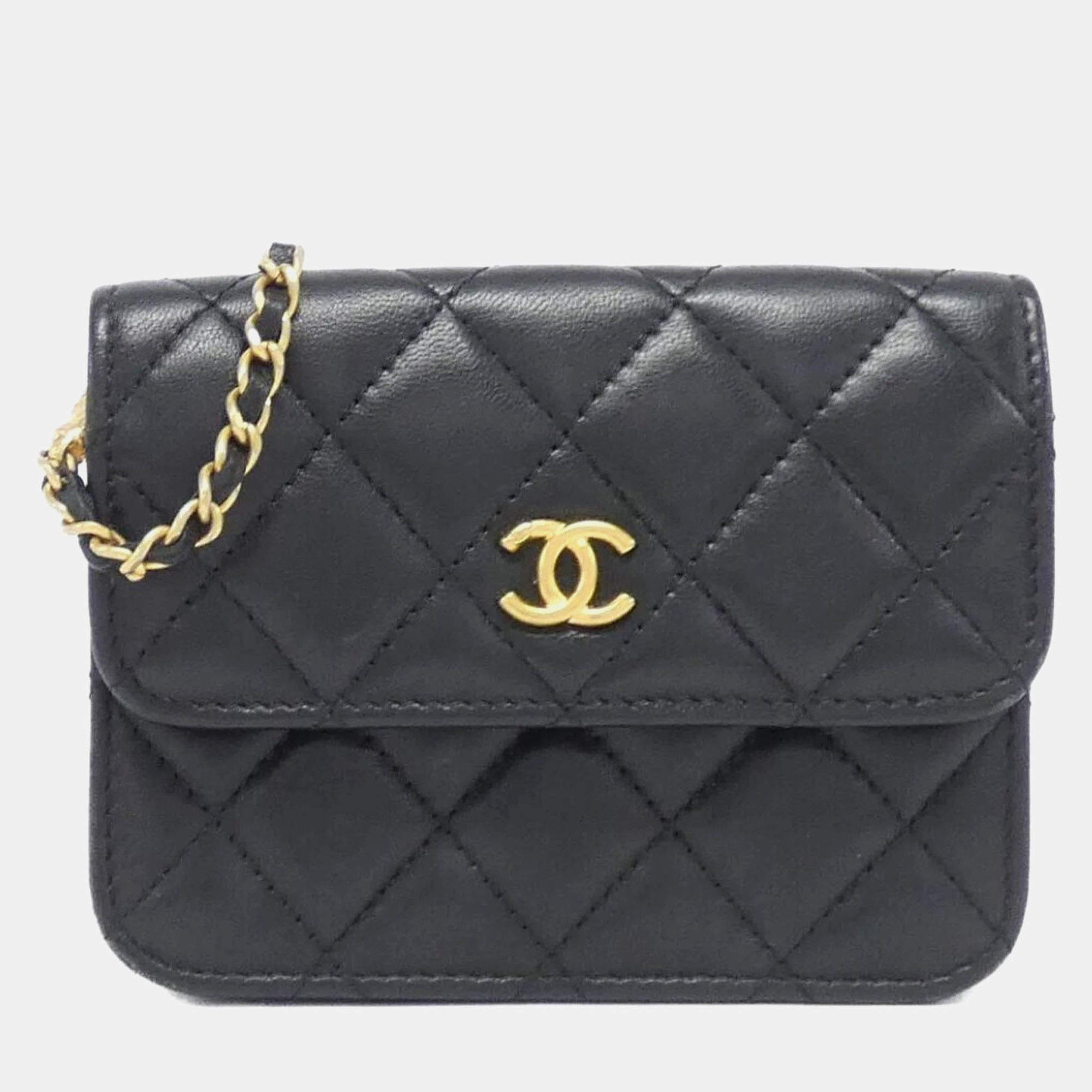 Chanel Black Mini CC Clutch On Chain