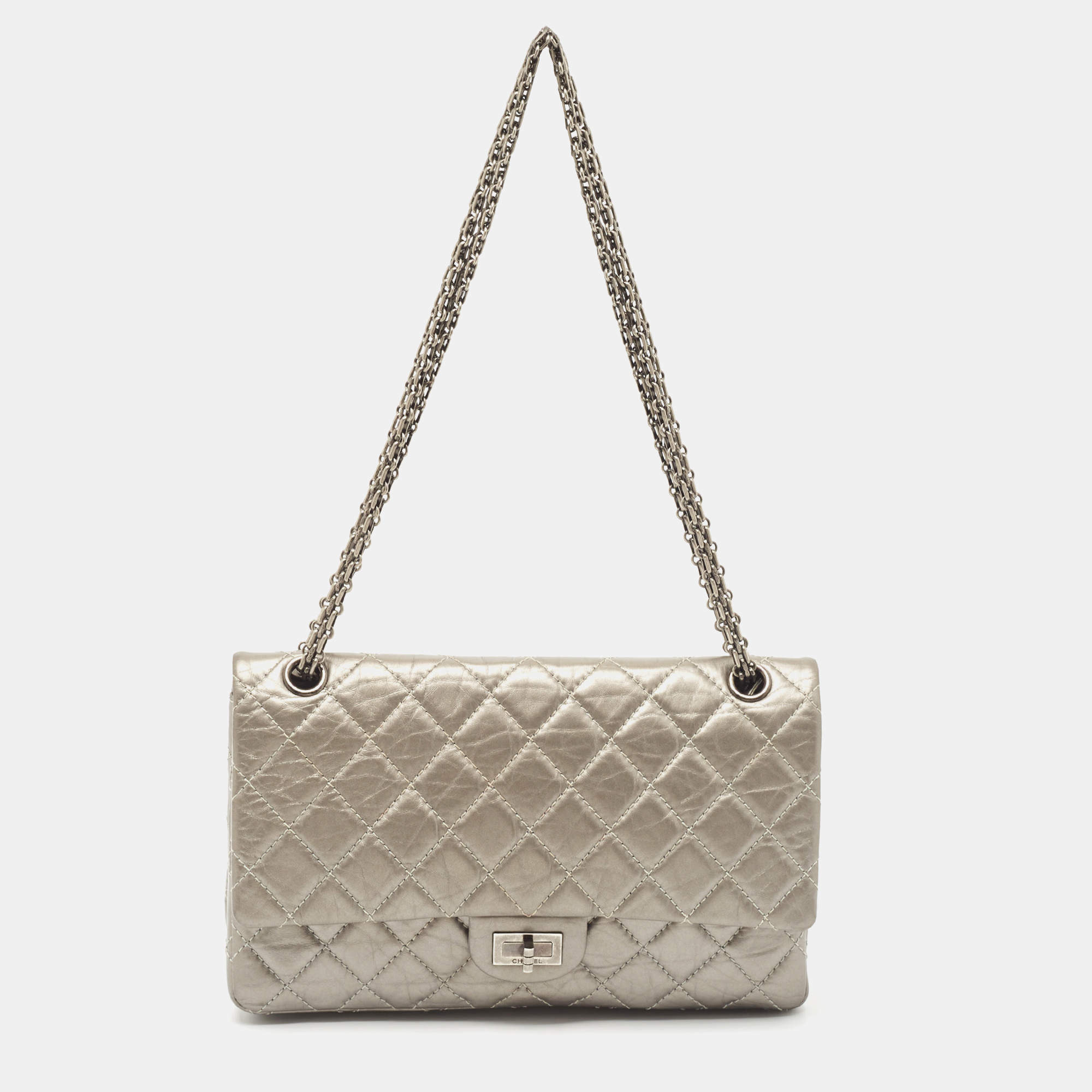 Chanel Grey Quilted Aged Leather 226 Reissue 2.55 Flap Bag