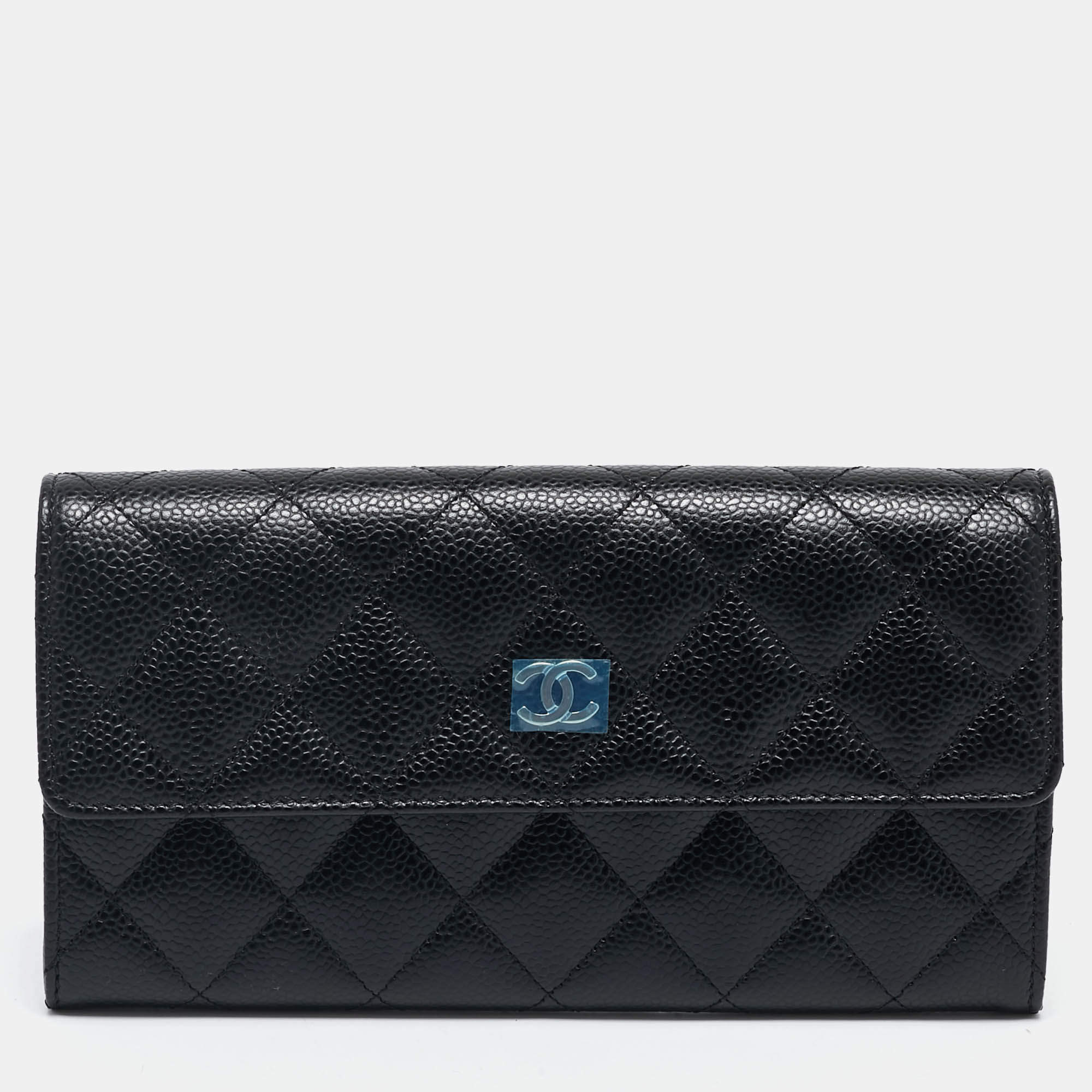Chanel Black Caviar Leather CC Classic Continental Wallet