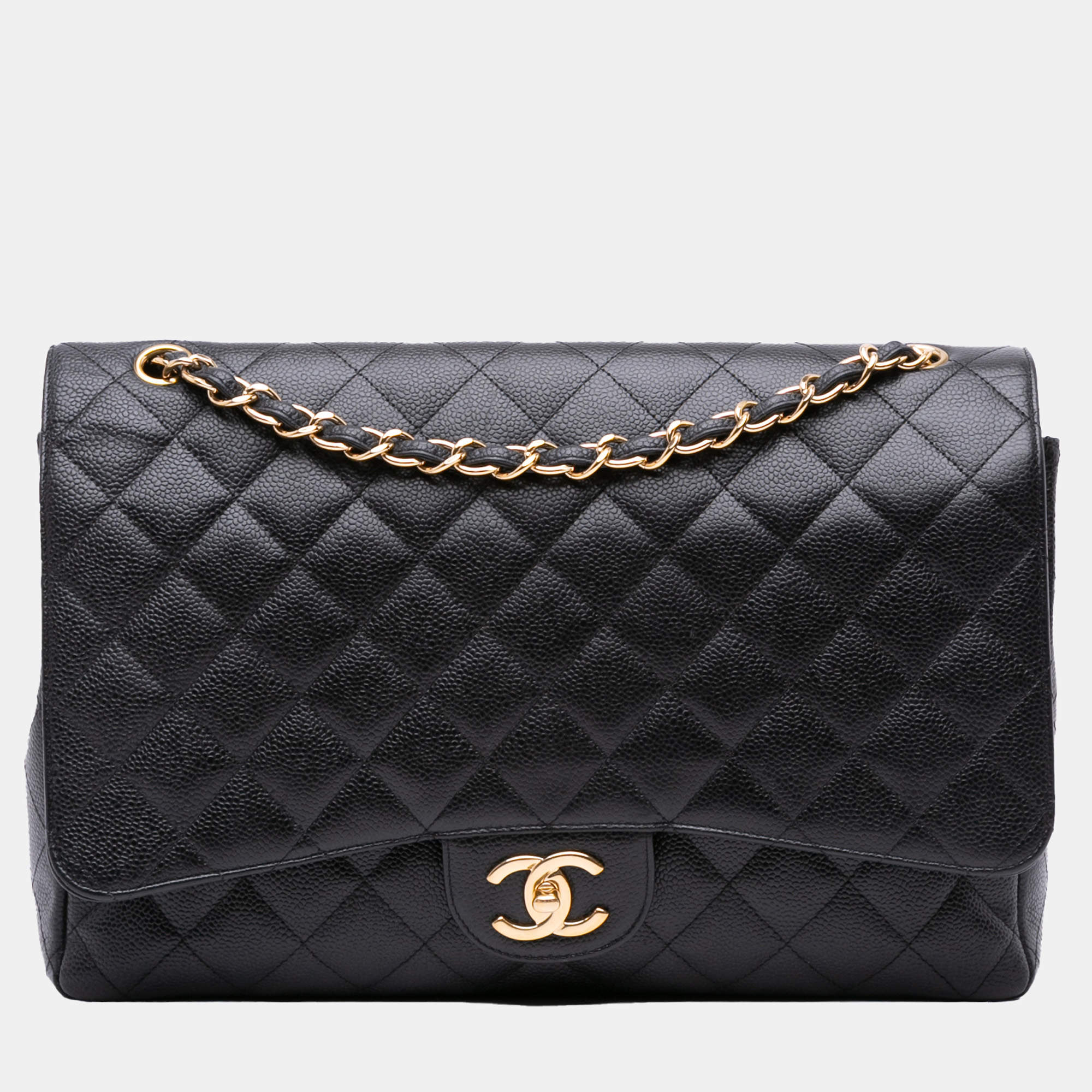 Chanel Black Maxi Classic Caviar Double Flap
