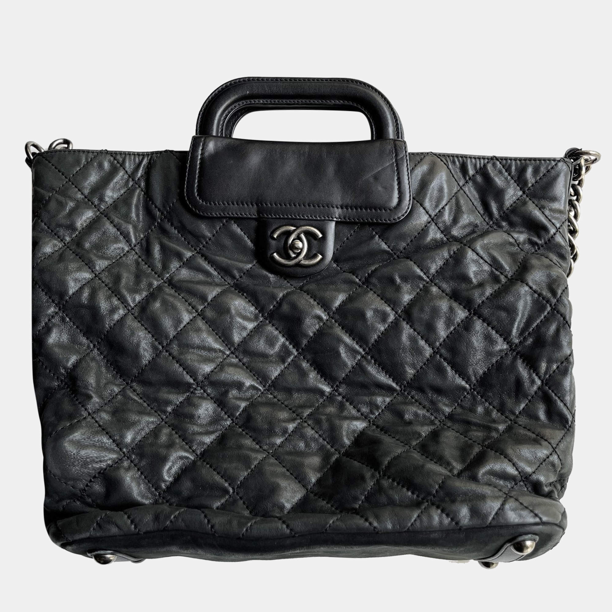 Chanel Black Shopping Tote Bag