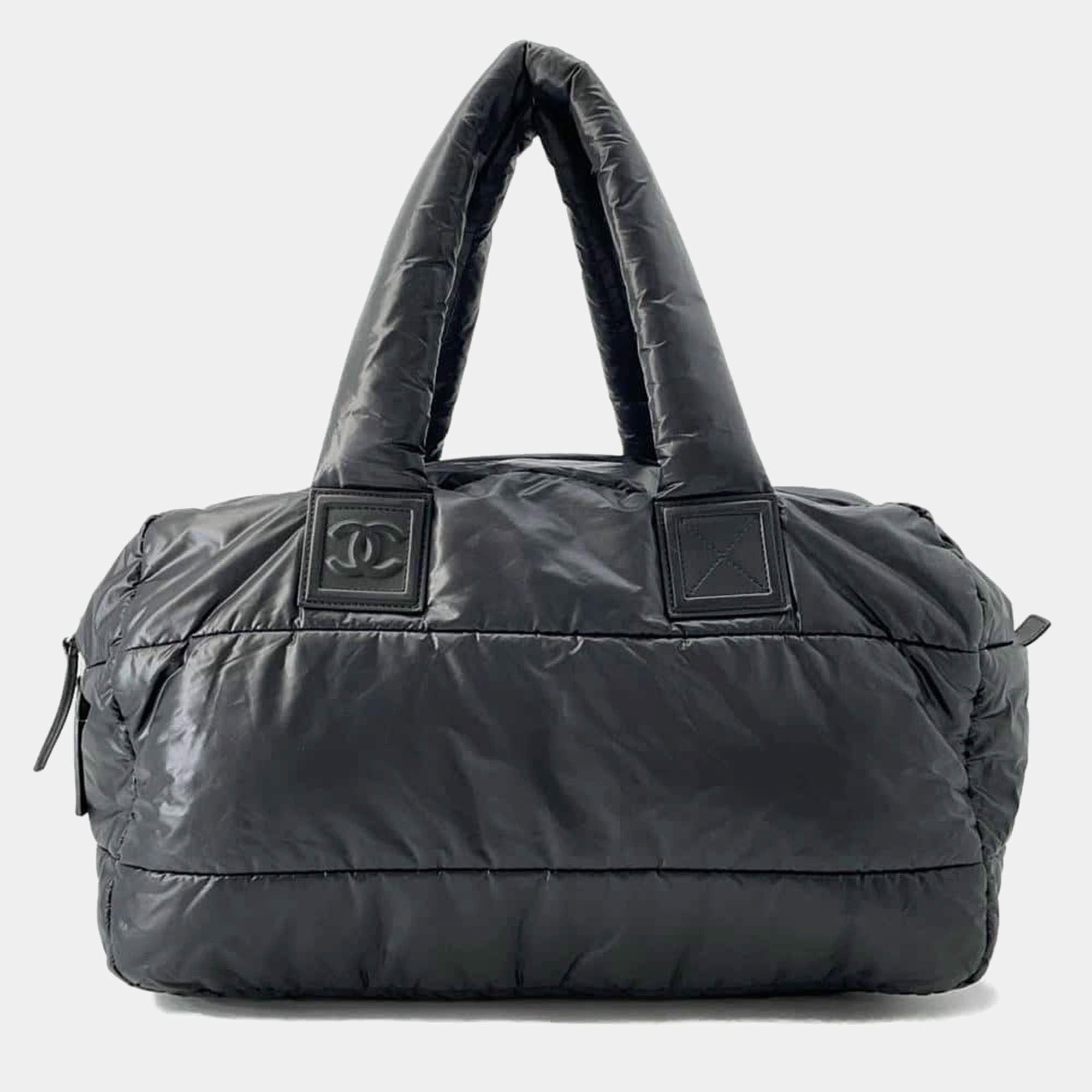 Chanel Black Nylon Coco Cocoon Tote Bag