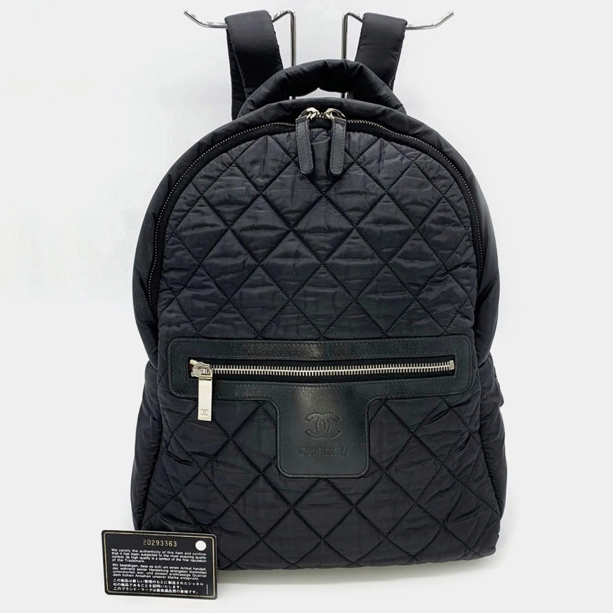 Chanel Black Nylon Quilted Coco Cocoon Backpack 