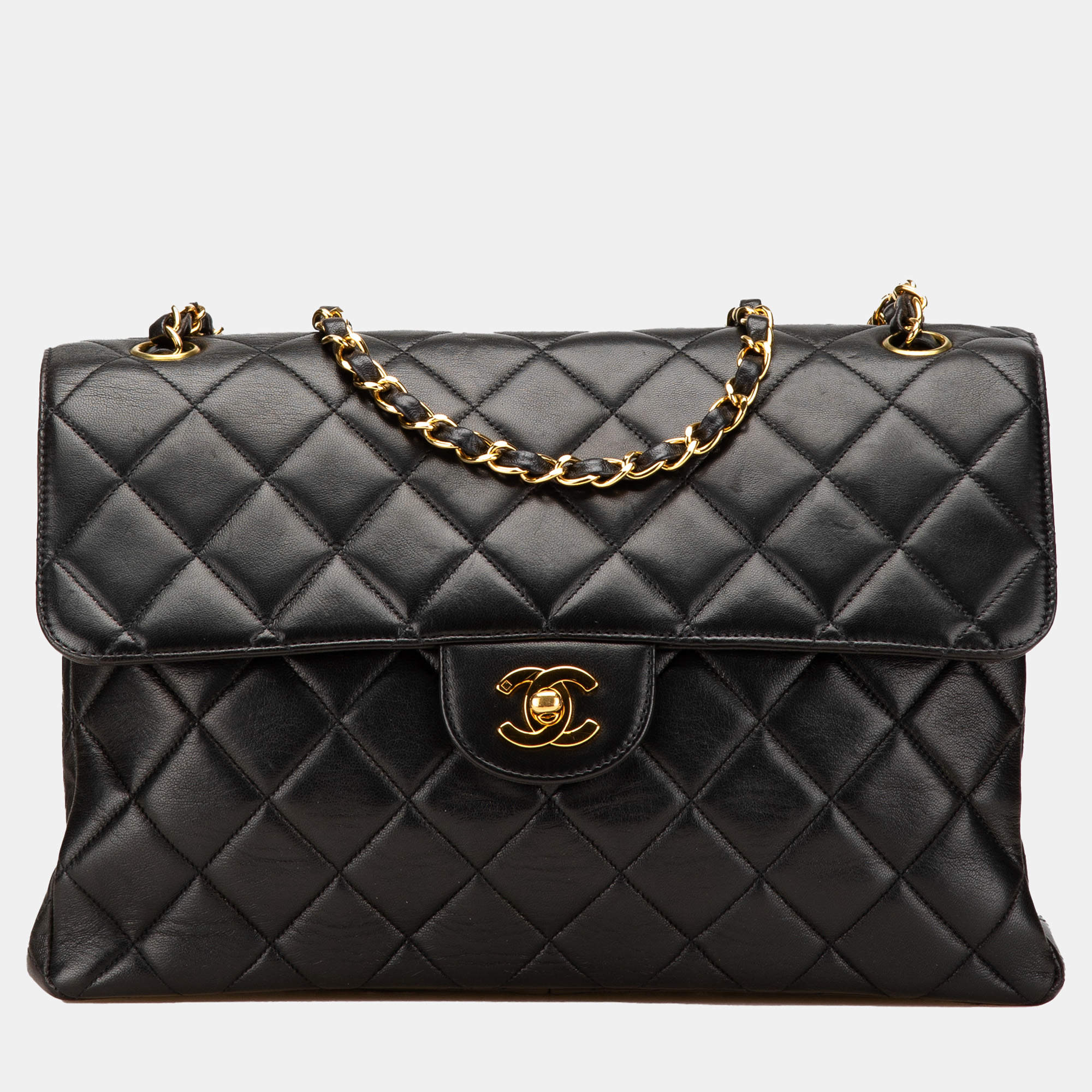 Chanel Black Jumbo Lambskin Double Sided Flap