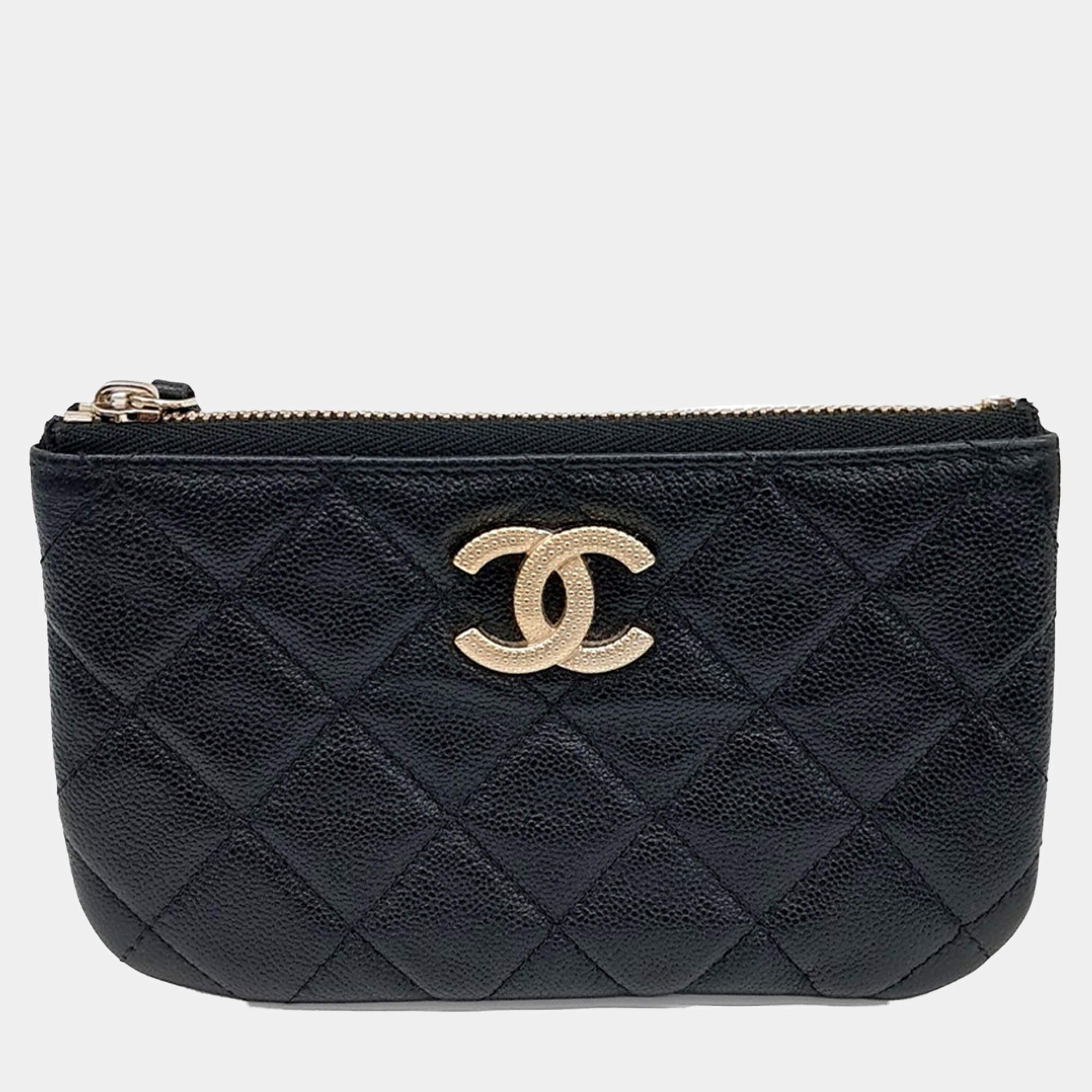 Chanel Black Caviar Leather mini pouch