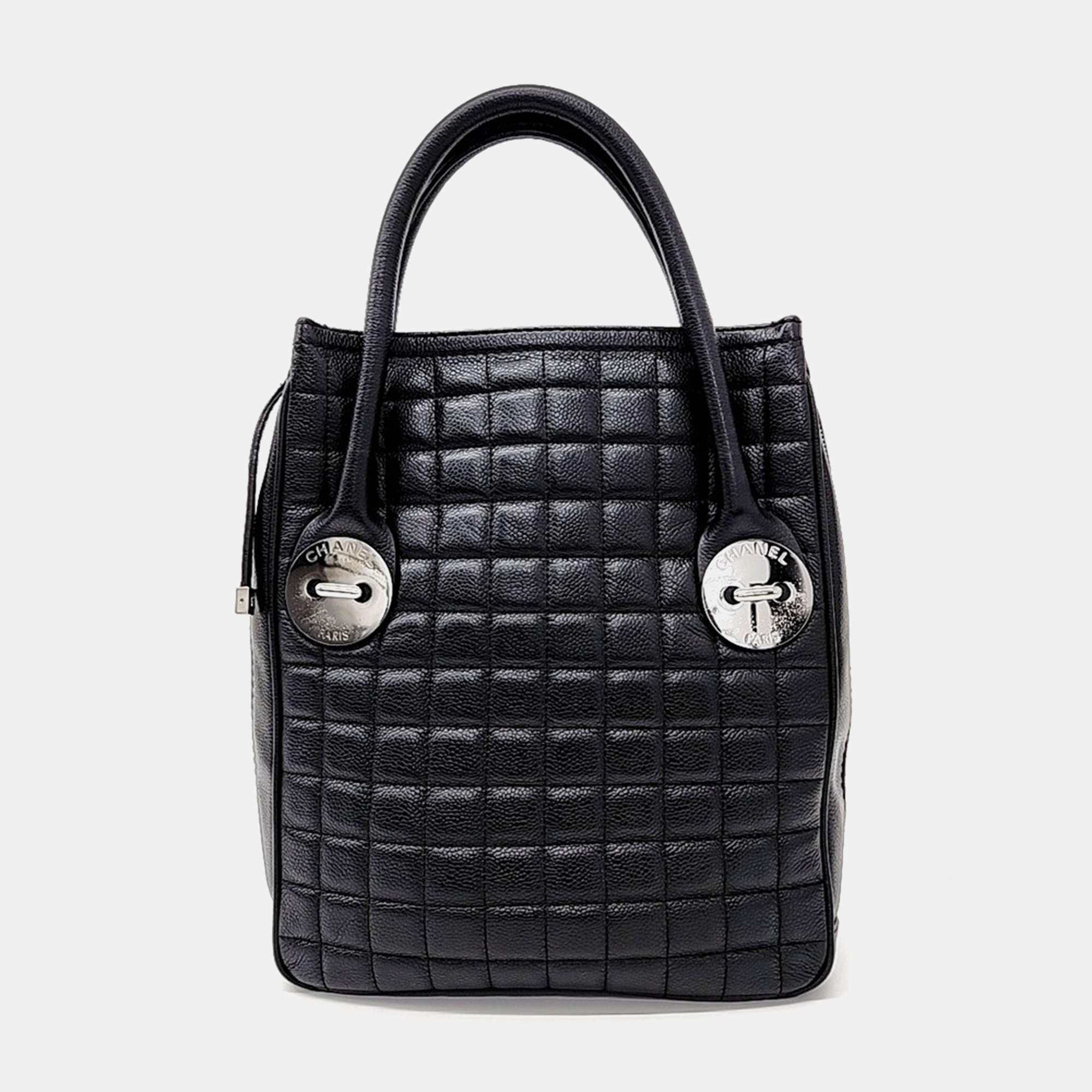 Chanel Black Leather caviar tote bag