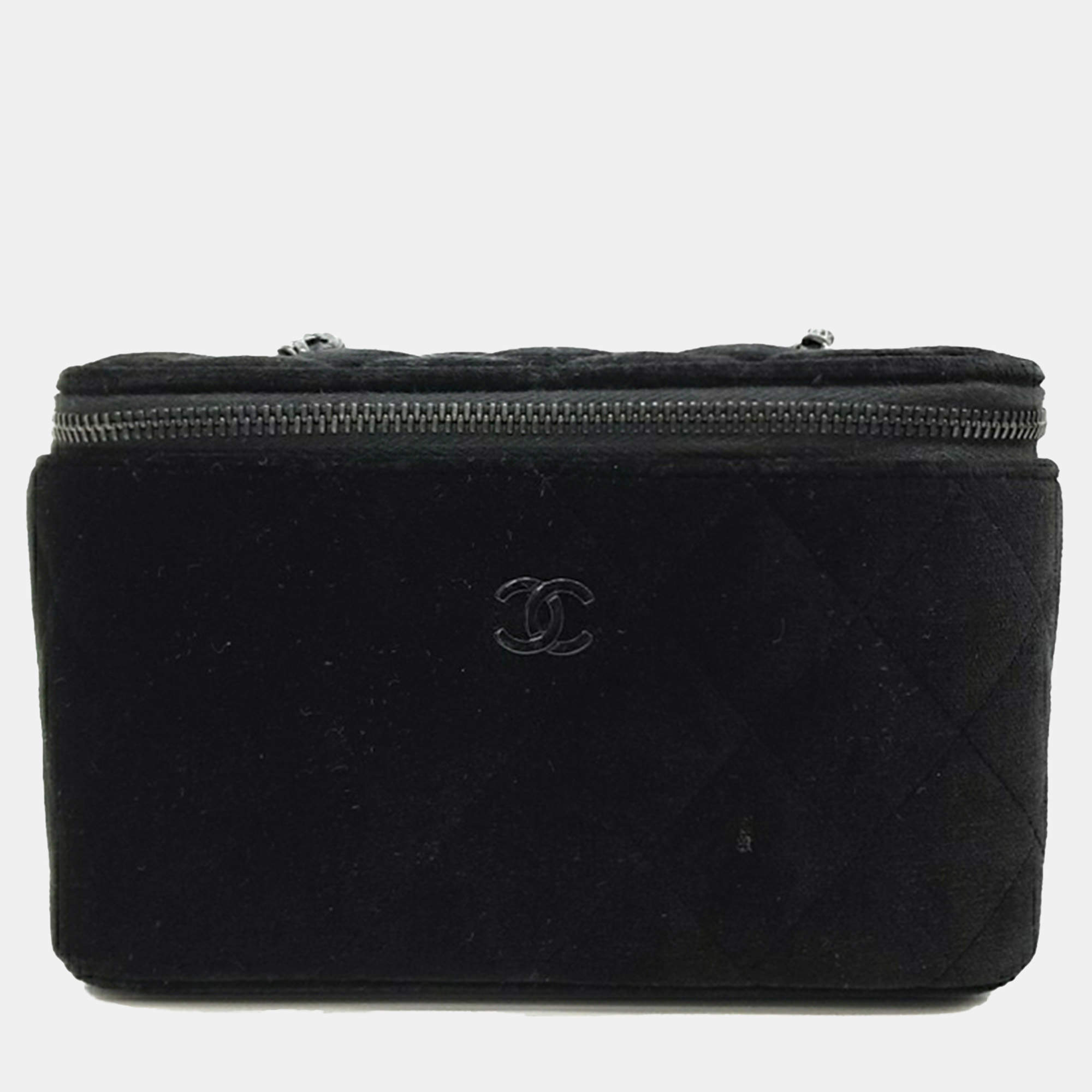 Chanel Black Velvet Vanity crossbody Bag