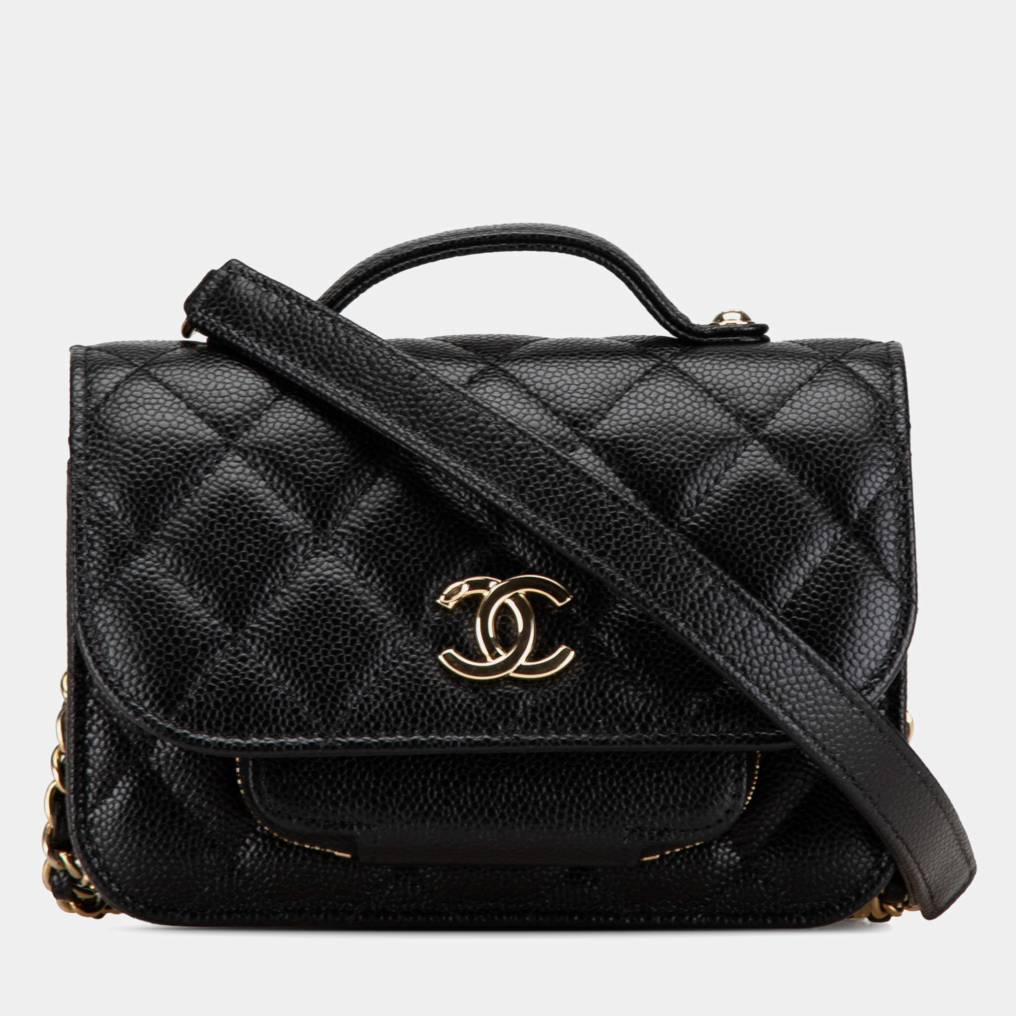 Chanel Black Mini Caviar Business Affinity Top Handle Bag