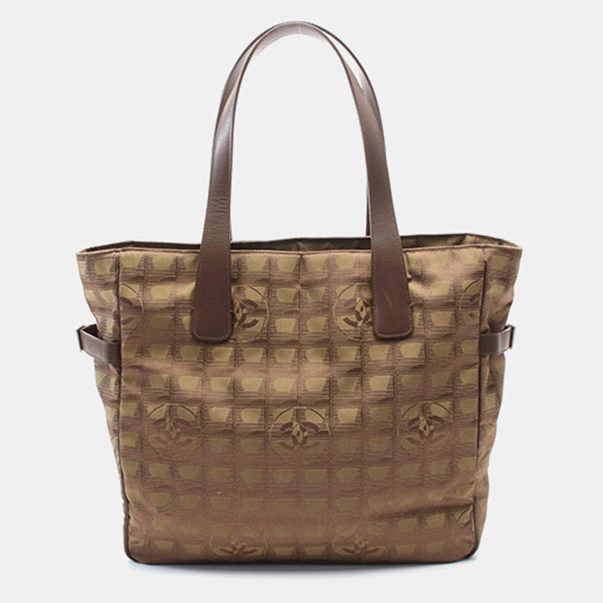 Chanel Leather Nylon New Travel Line GM Tote Bag 