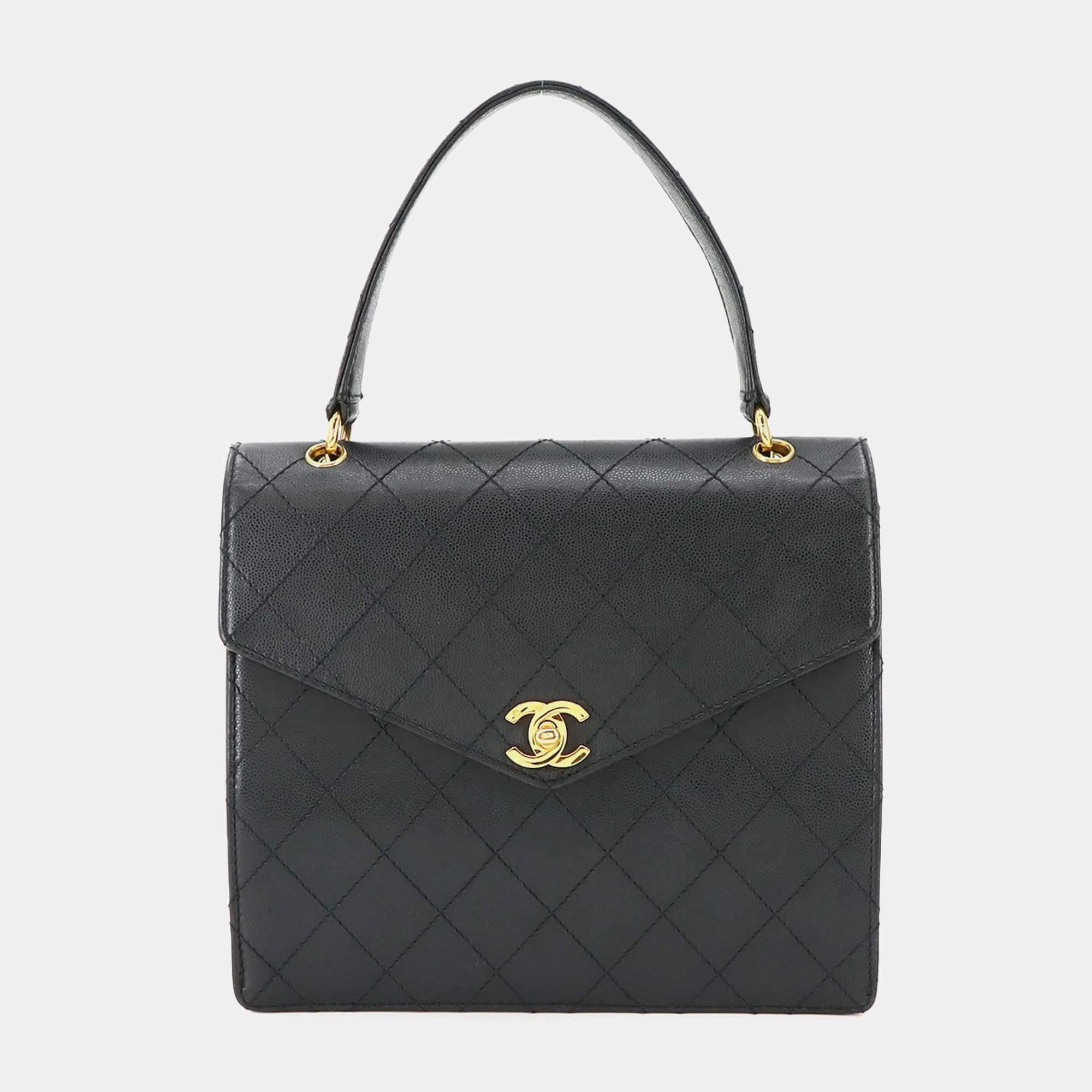 Chanel Black Vintage Quilted Envelope Flap Bag