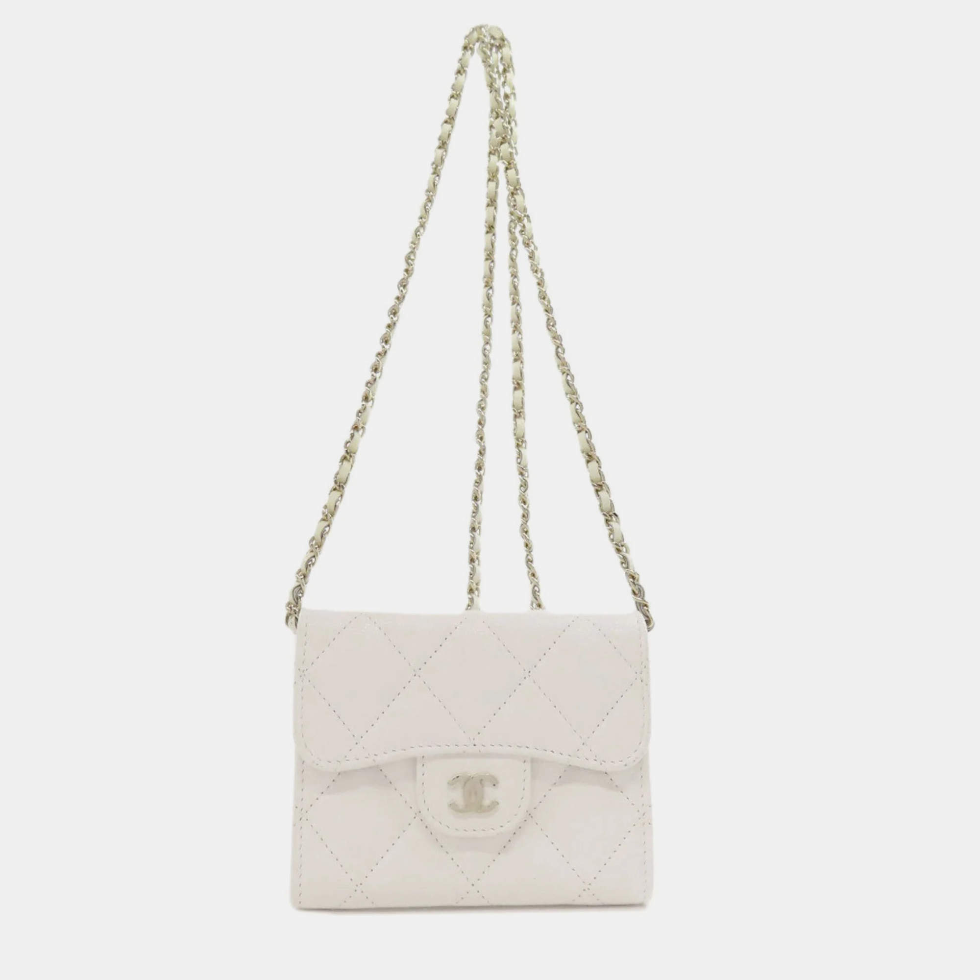 Chanel Caviar Leather Bi-Fold  Wallet On Chain