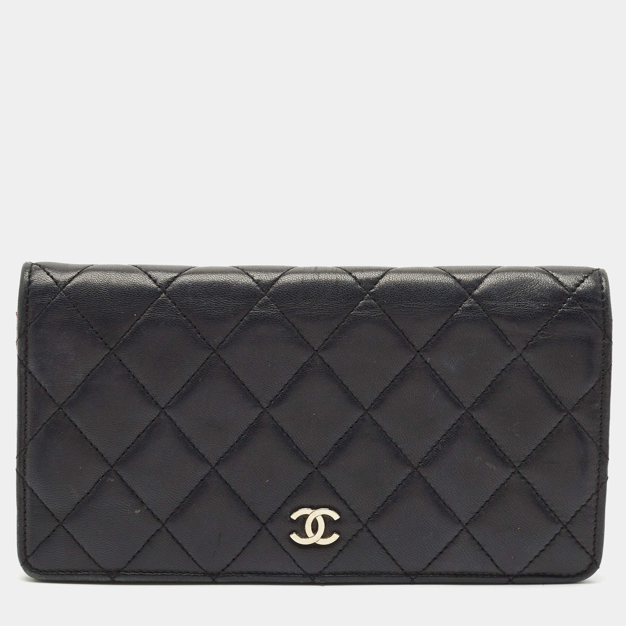 Chanel Black Quilted Leather L Yen Wallet