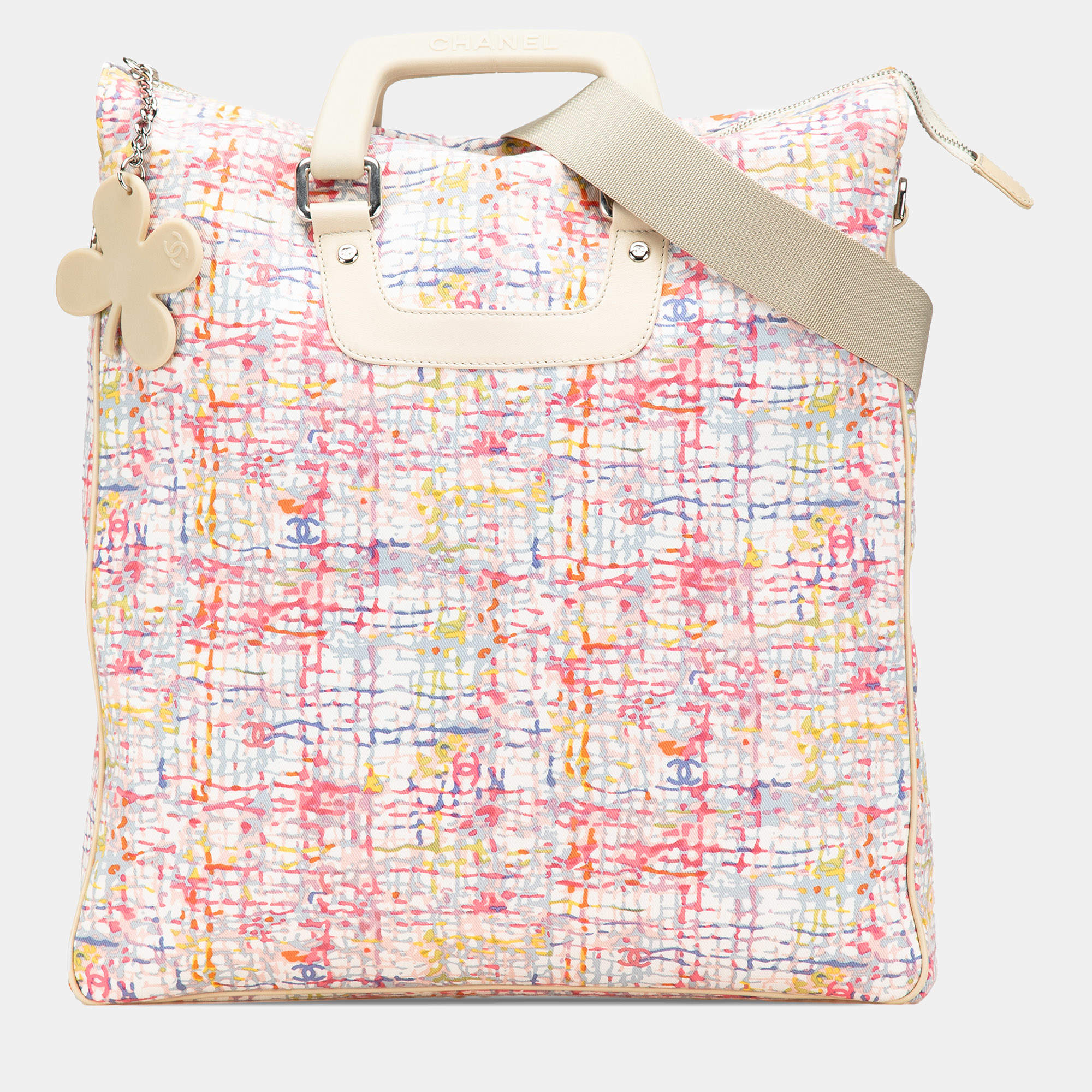 Chanel Multicolor Printed Canvas Clover Watercolor Tote